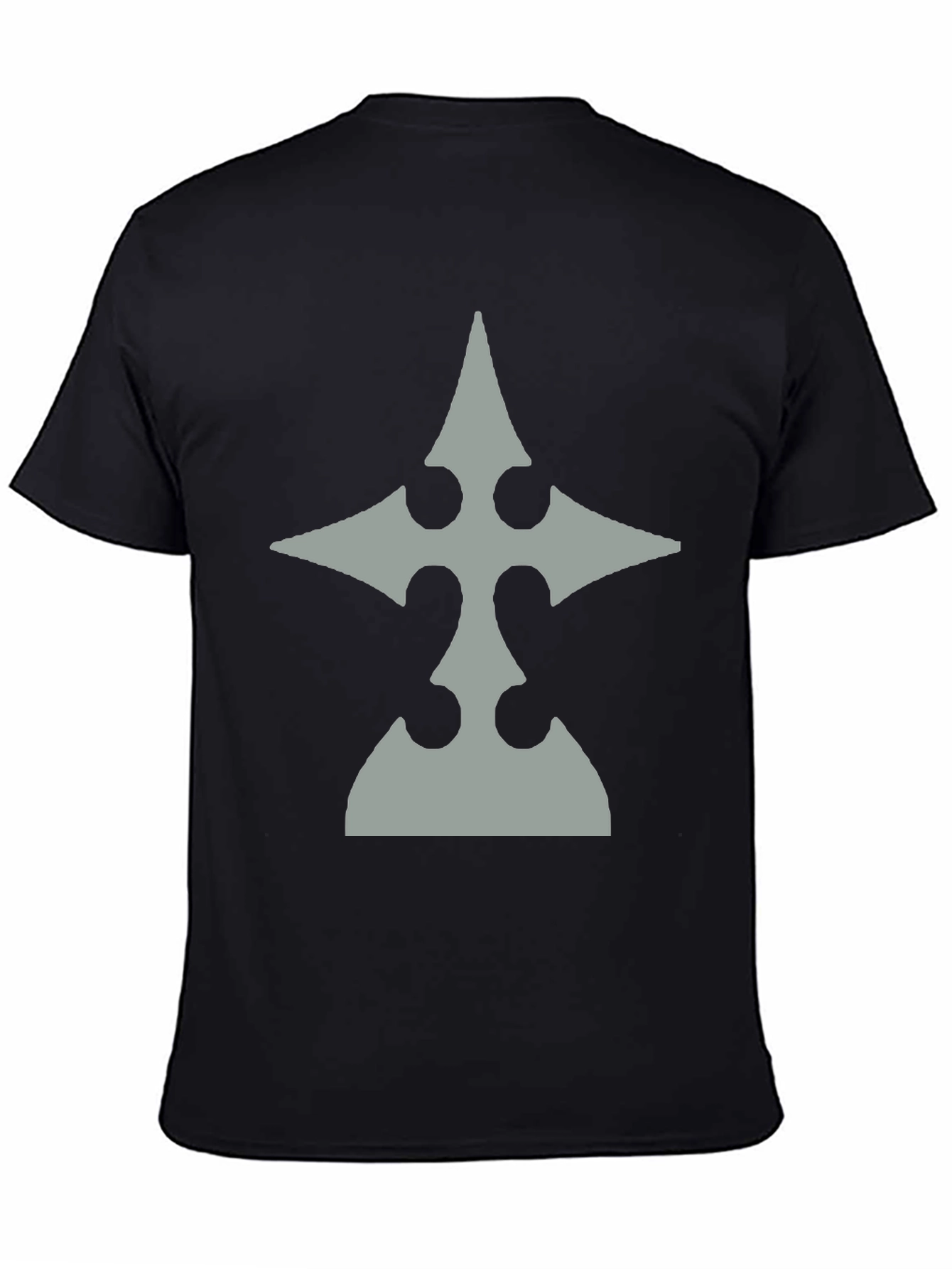 Mens Black T-Shirt with Gray Emblem
