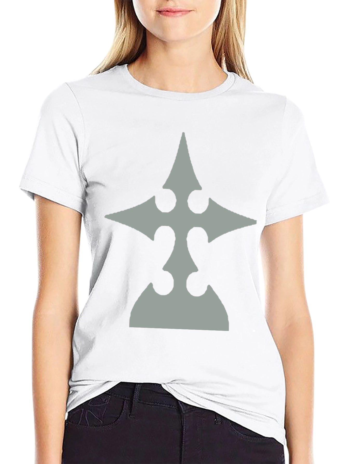 Mens Black T-Shirt with Gray Emblem