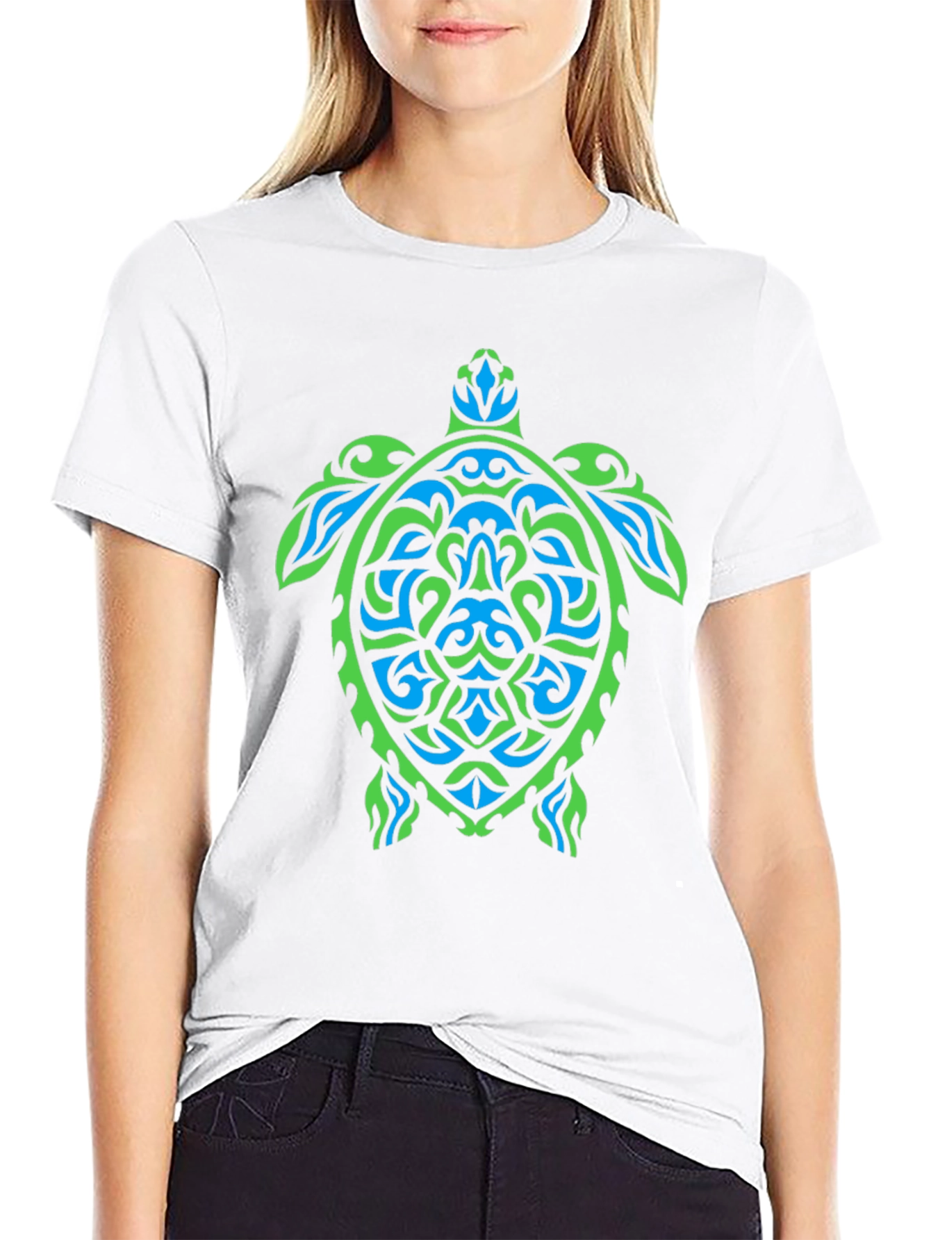 Tribal Turtle Graphic Tee - Black