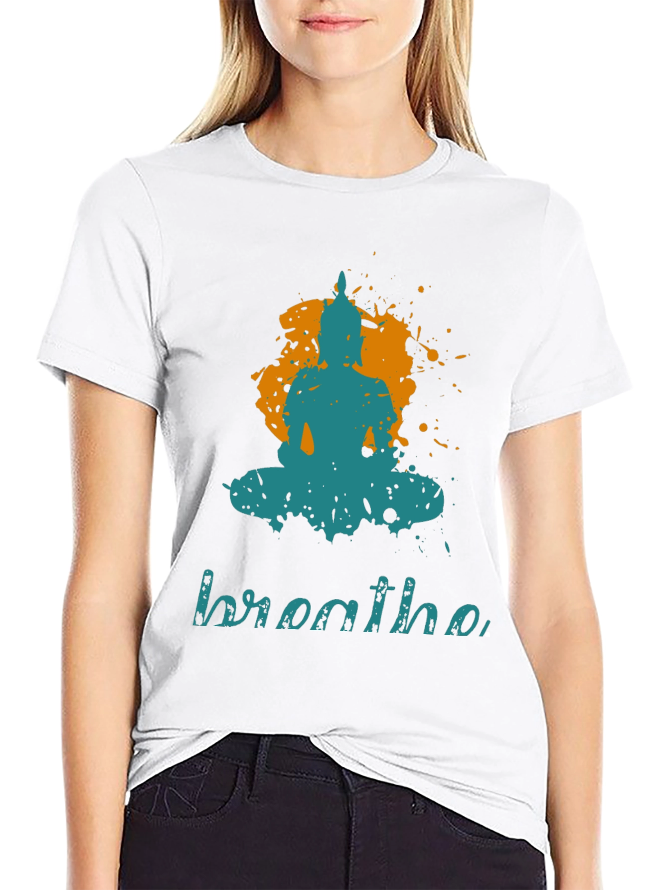 Breathe Buddha Graphic Tee - Yoga Zen Style