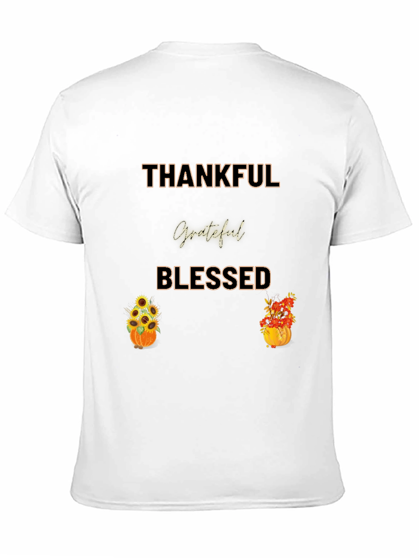 Thankful Grateful Blessed Thanksgiving Graphic Tee
