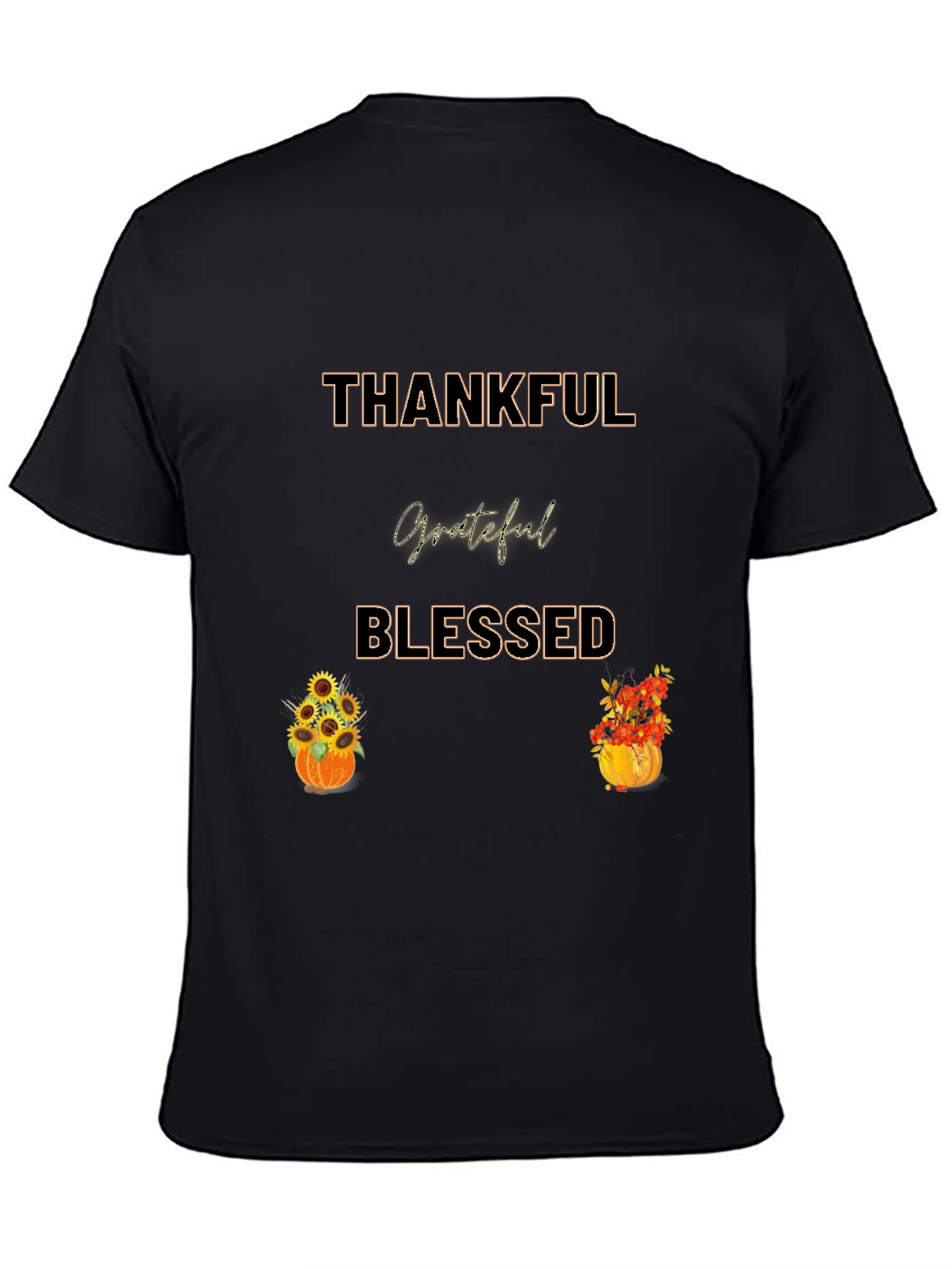 Thankful Grateful Blessed Thanksgiving Graphic Tee