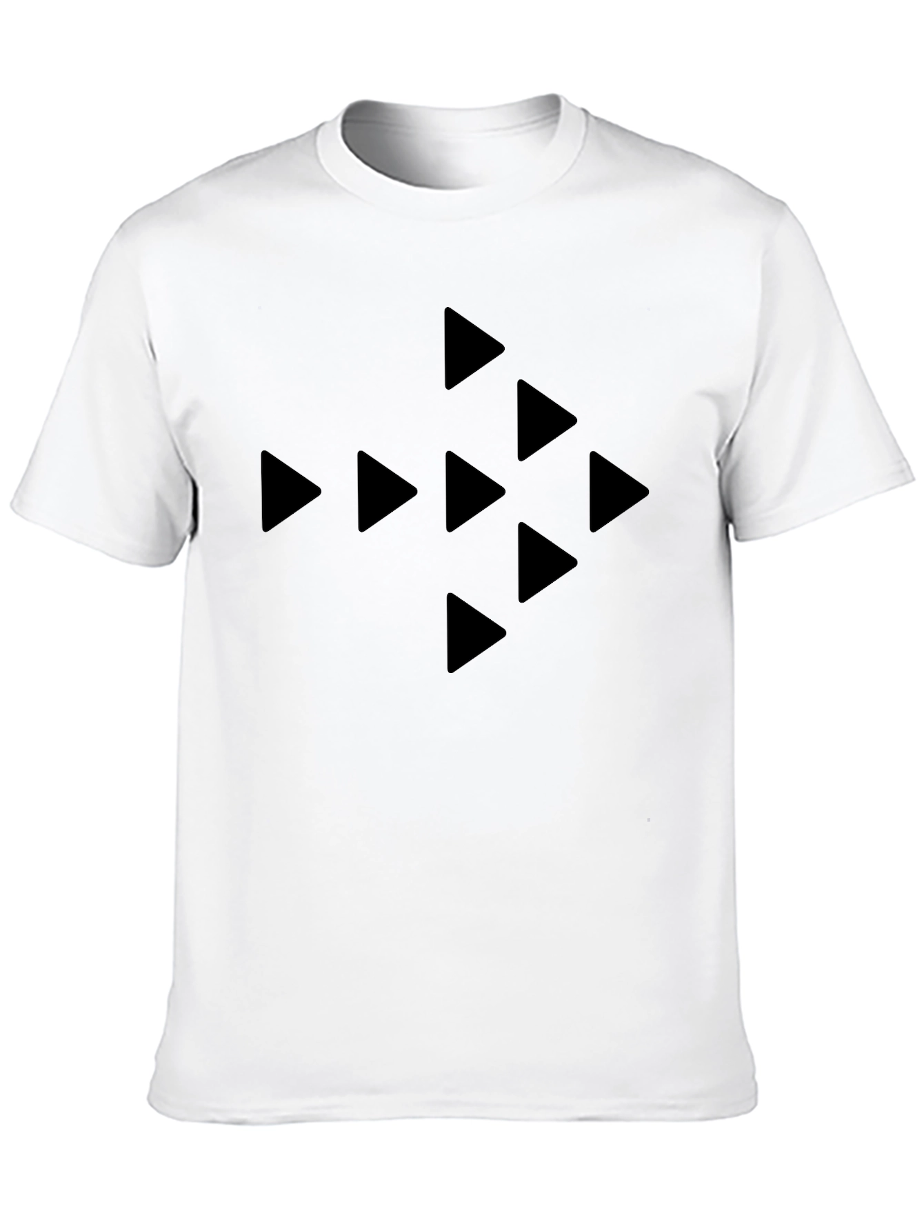 Black Triangle Pattern T-Shirt - Modern Style