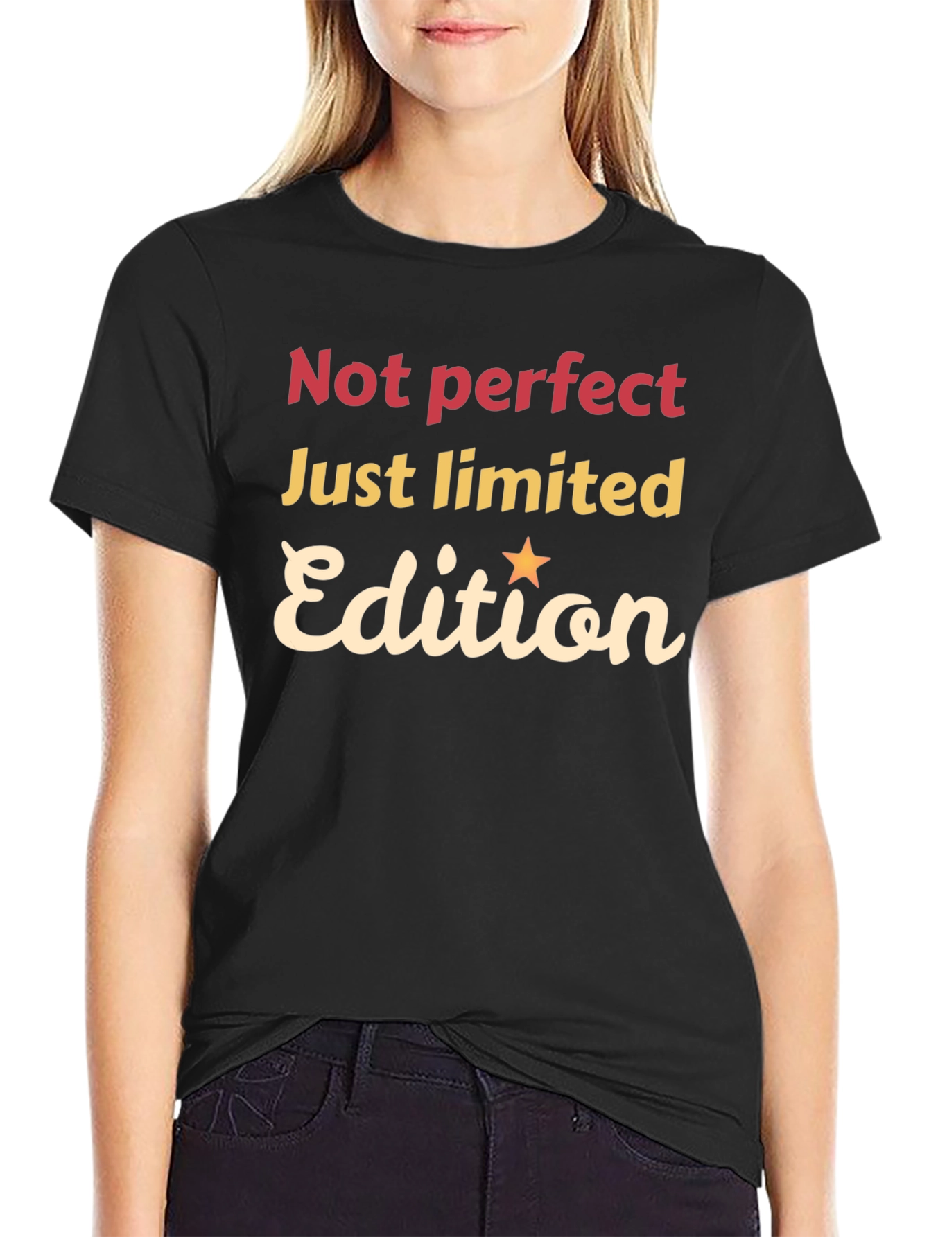 Not Perfect Just Limited Edition Black Graphic Tee