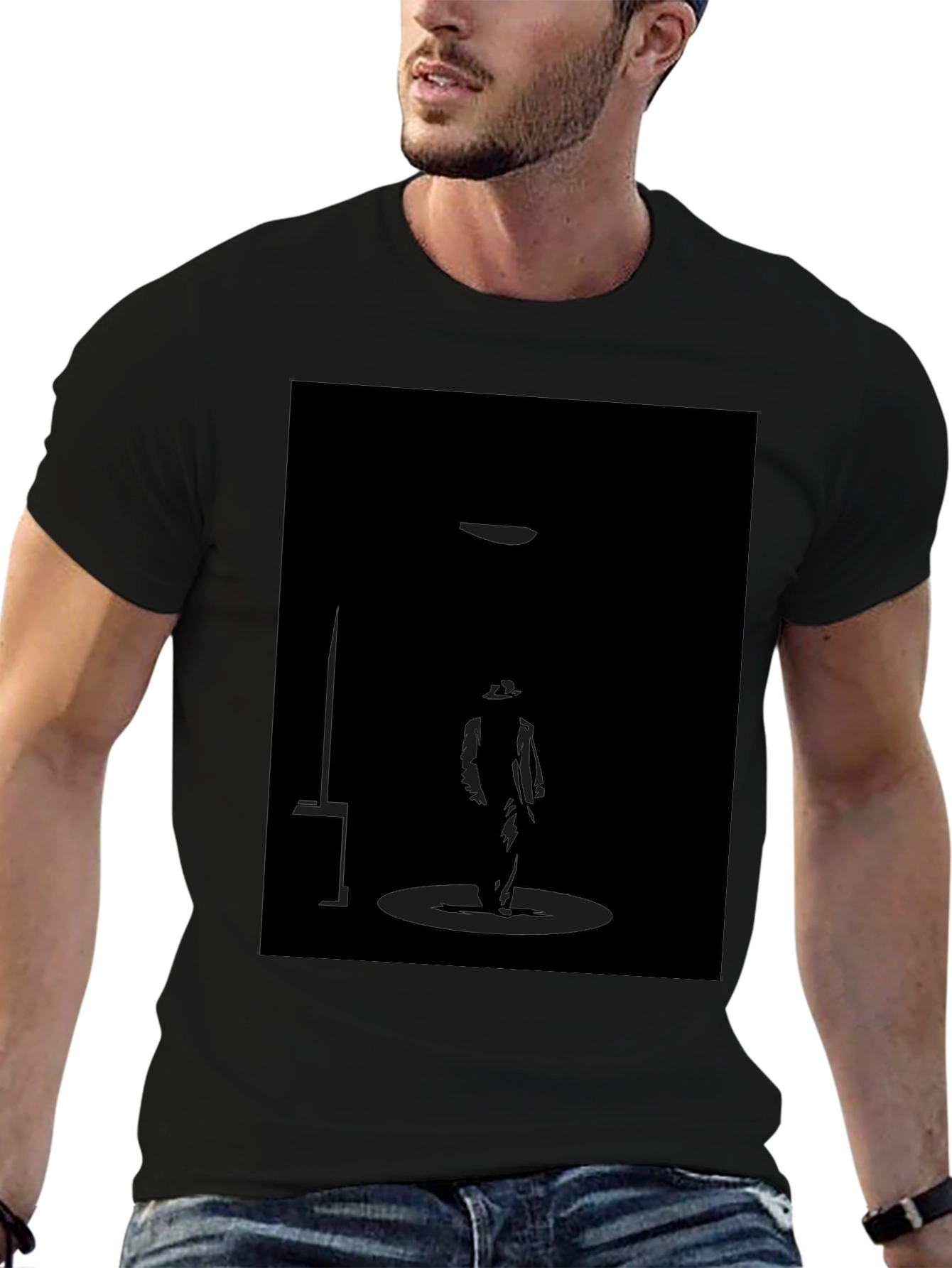 Silhouette Spotlight Graphic Black T-Shirt