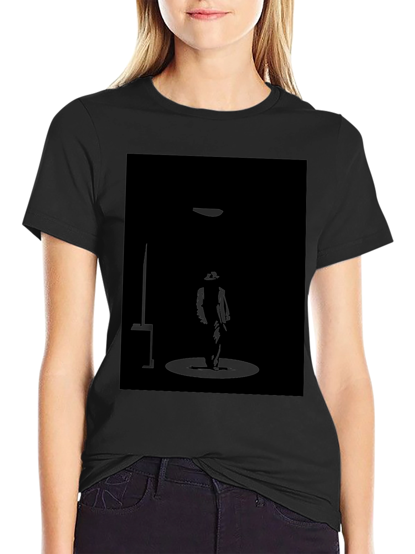 Silhouette Spotlight Graphic Black T-Shirt