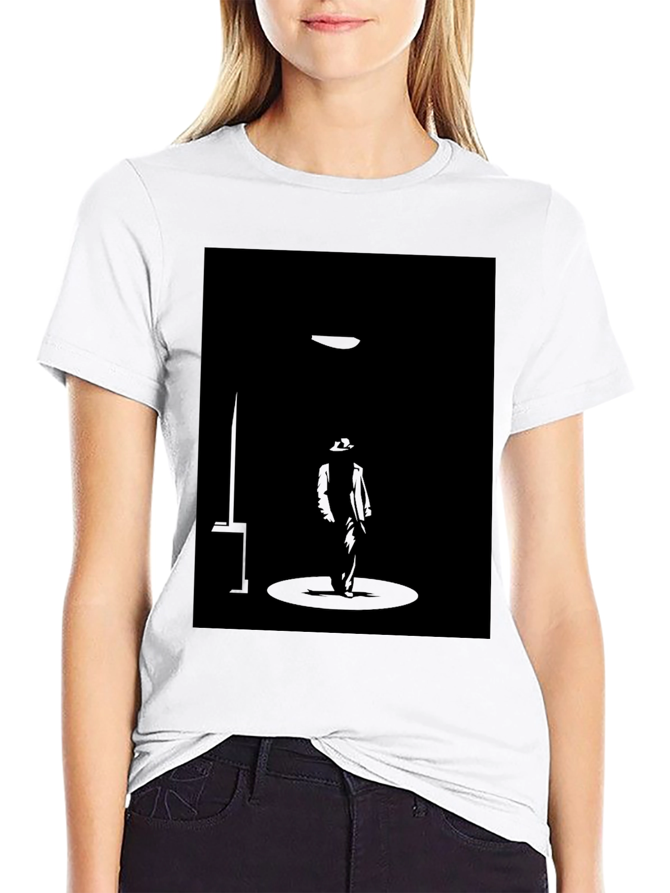 Silhouette Spotlight Graphic Black T-Shirt