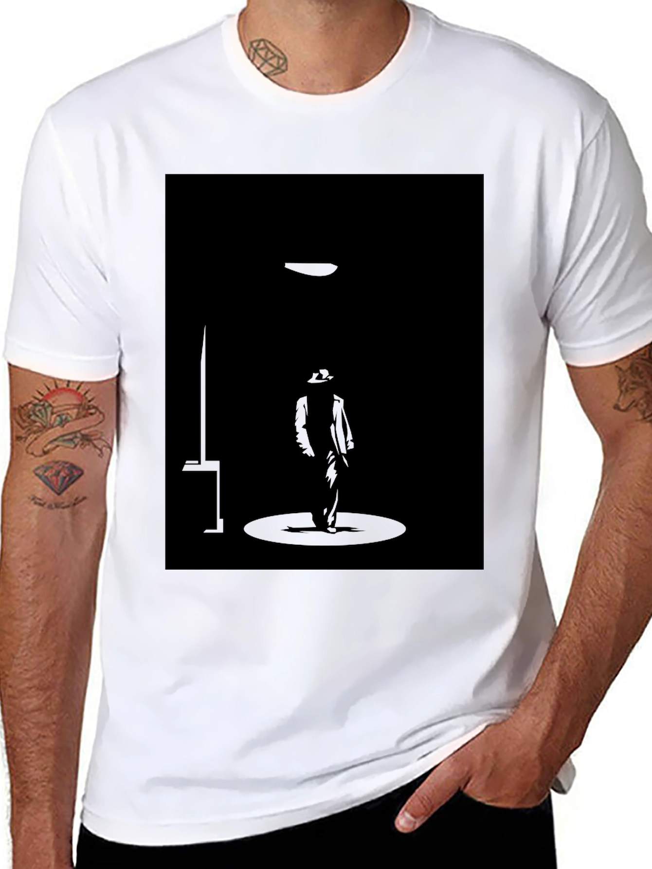 Silhouette Spotlight Graphic Black T-Shirt