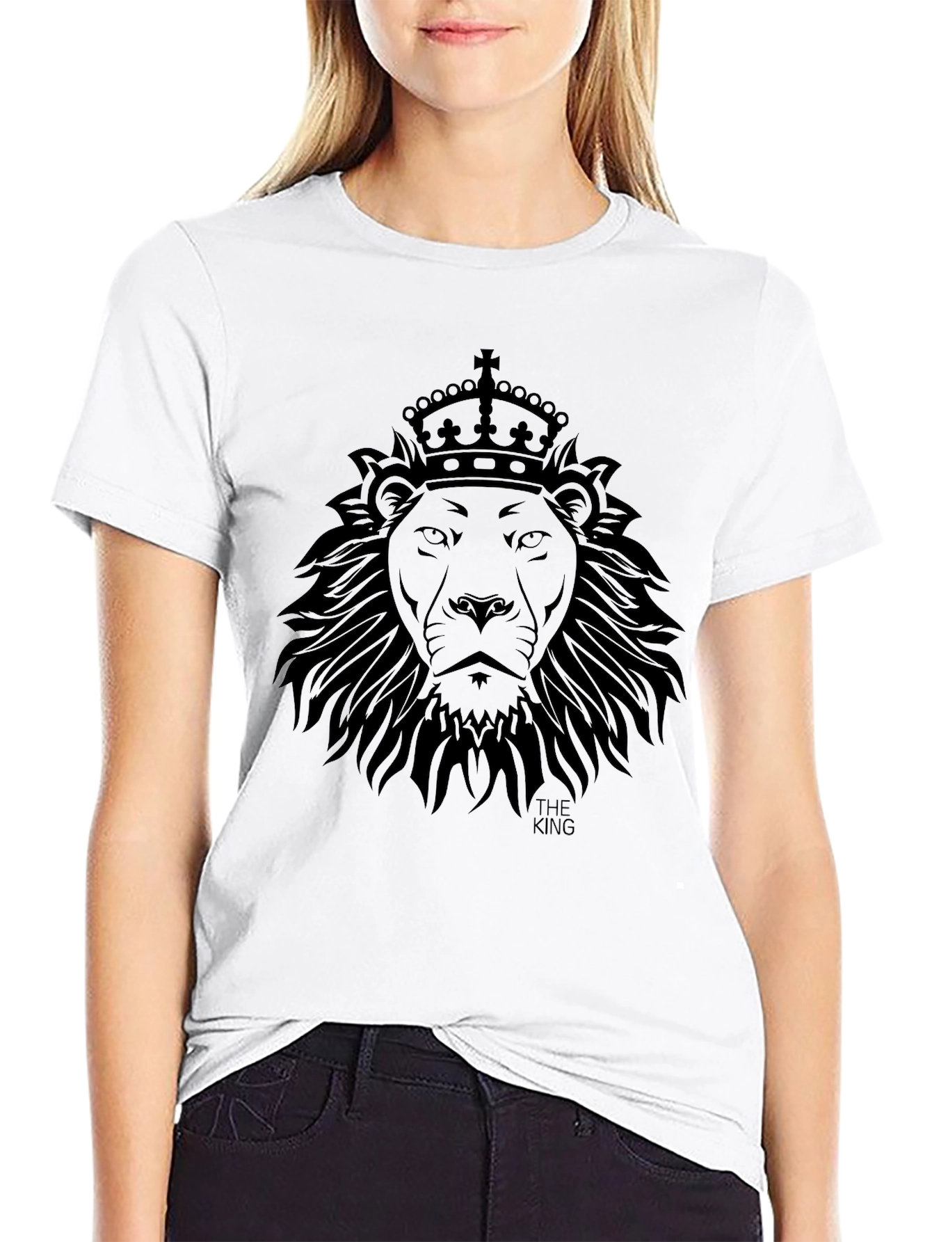 King Lion Graphic Tee - Black Cotton T-Shirt
