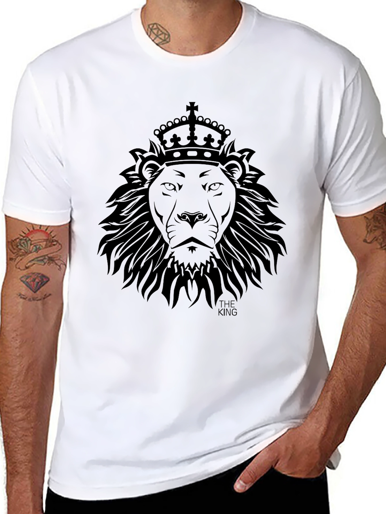 King Lion Graphic Tee - Black Cotton T-Shirt