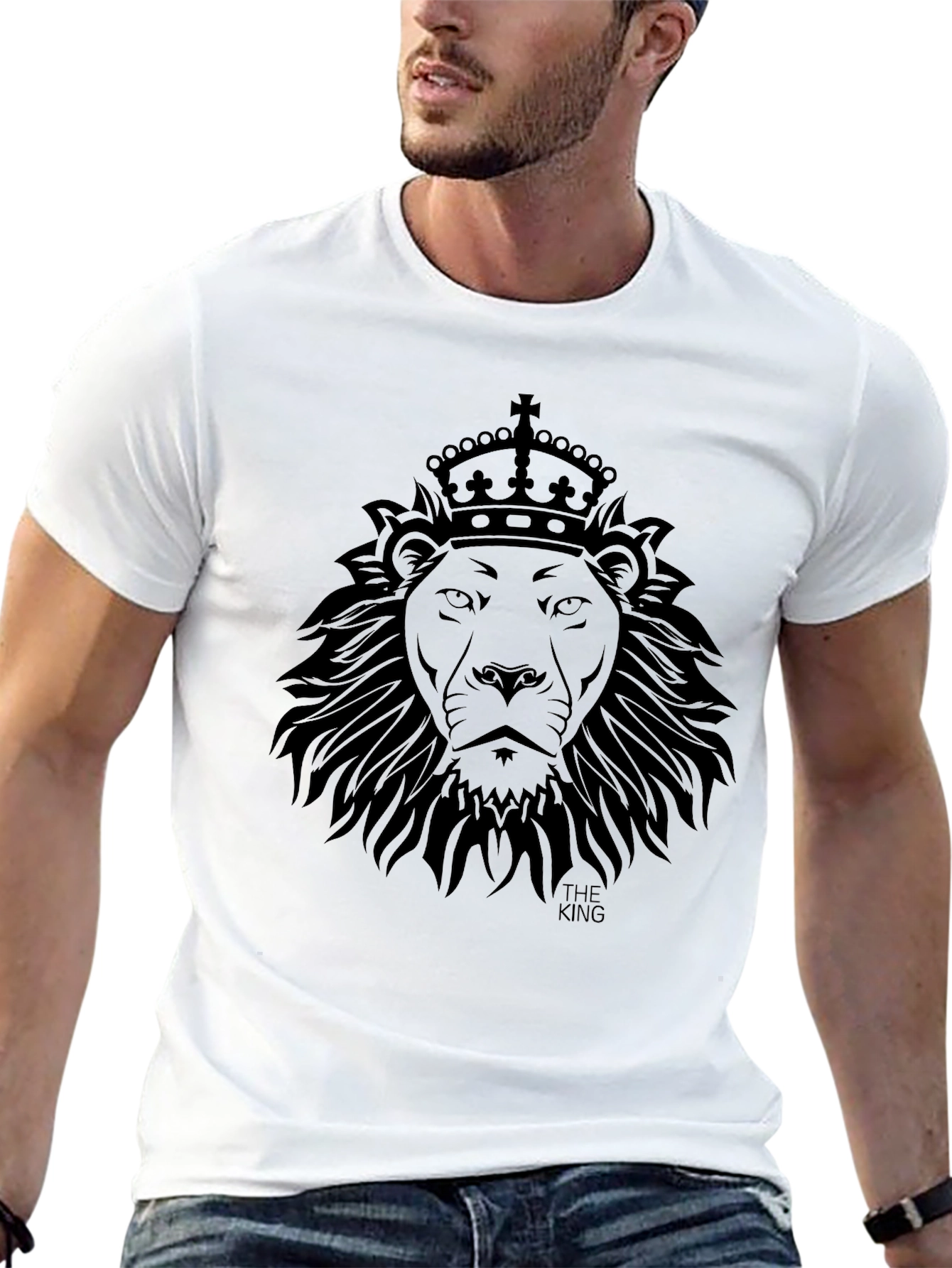 King Lion Graphic Tee - Black Cotton T-Shirt