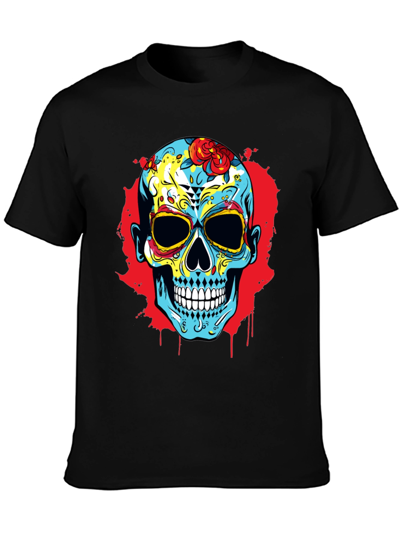 Sugar Skull Graphic Print T-Shirt