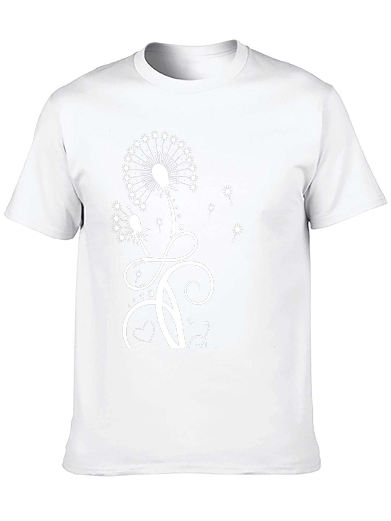 Black Dandelion Print T-Shirt