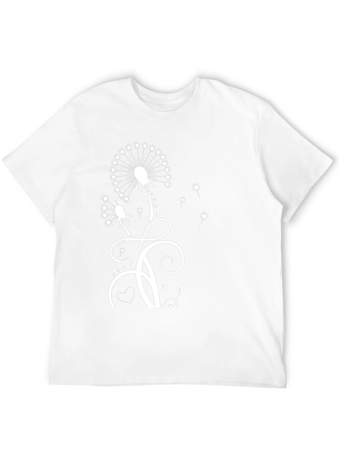 Black Dandelion Print T-Shirt