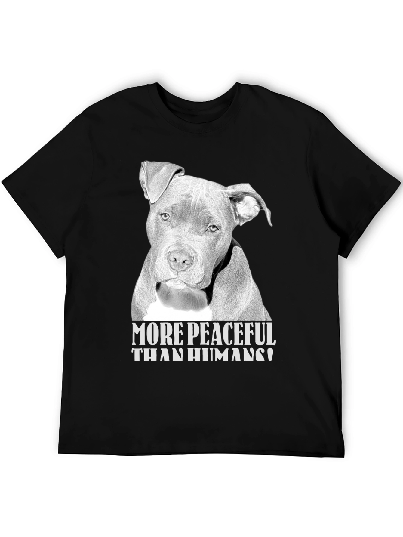 Peaceful Pitbull Graphic T-Shirt - Menswear