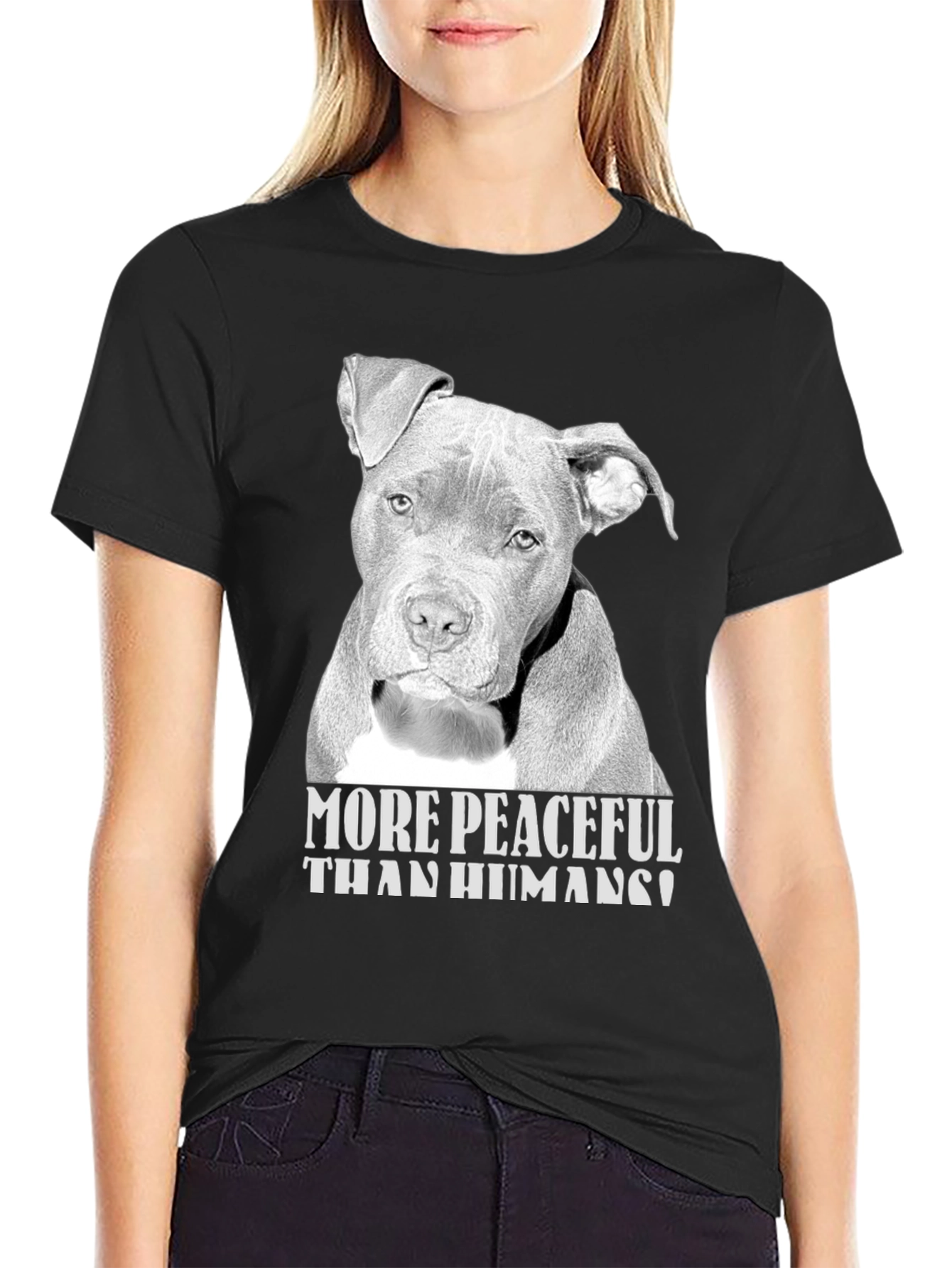 Peaceful Pitbull Graphic T-Shirt - Menswear