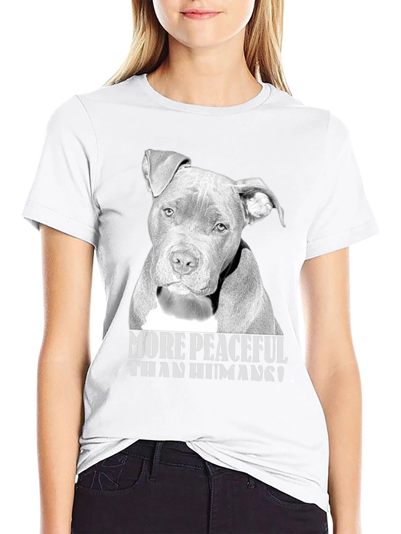 Peaceful Pitbull Graphic T-Shirt - Menswear