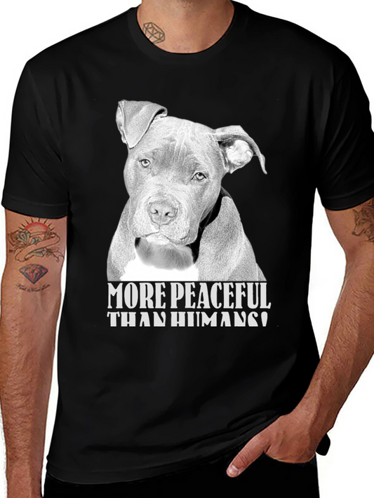 Peaceful Pitbull Graphic T-Shirt - Menswear