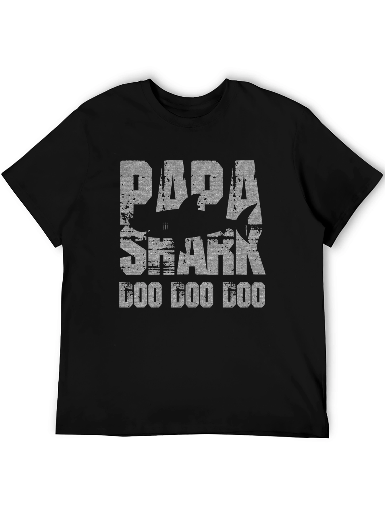 Papa Shark Doo Doo Doo Black Graphic T-Shirt