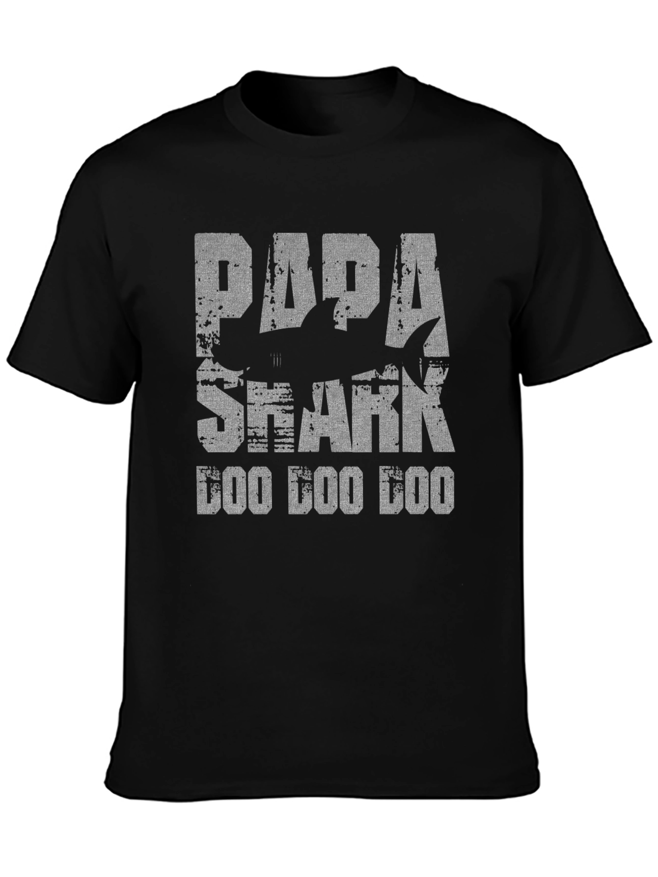 Papa Shark Doo Doo Doo Black Graphic T-Shirt