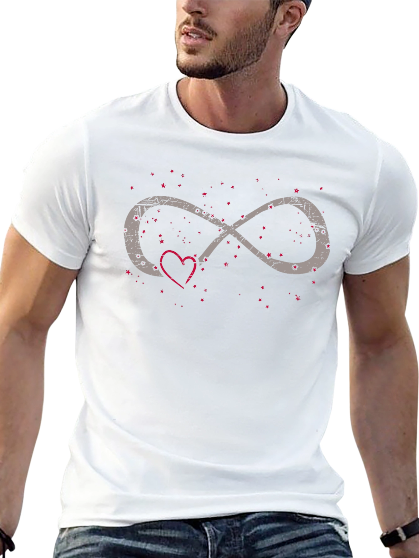 Infinity Love Heart Graphic Tee - Black Casual Shirt