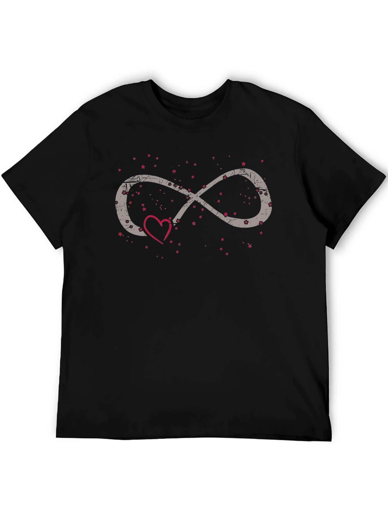 Infinity Love Heart Graphic Tee - Black Casual Shirt