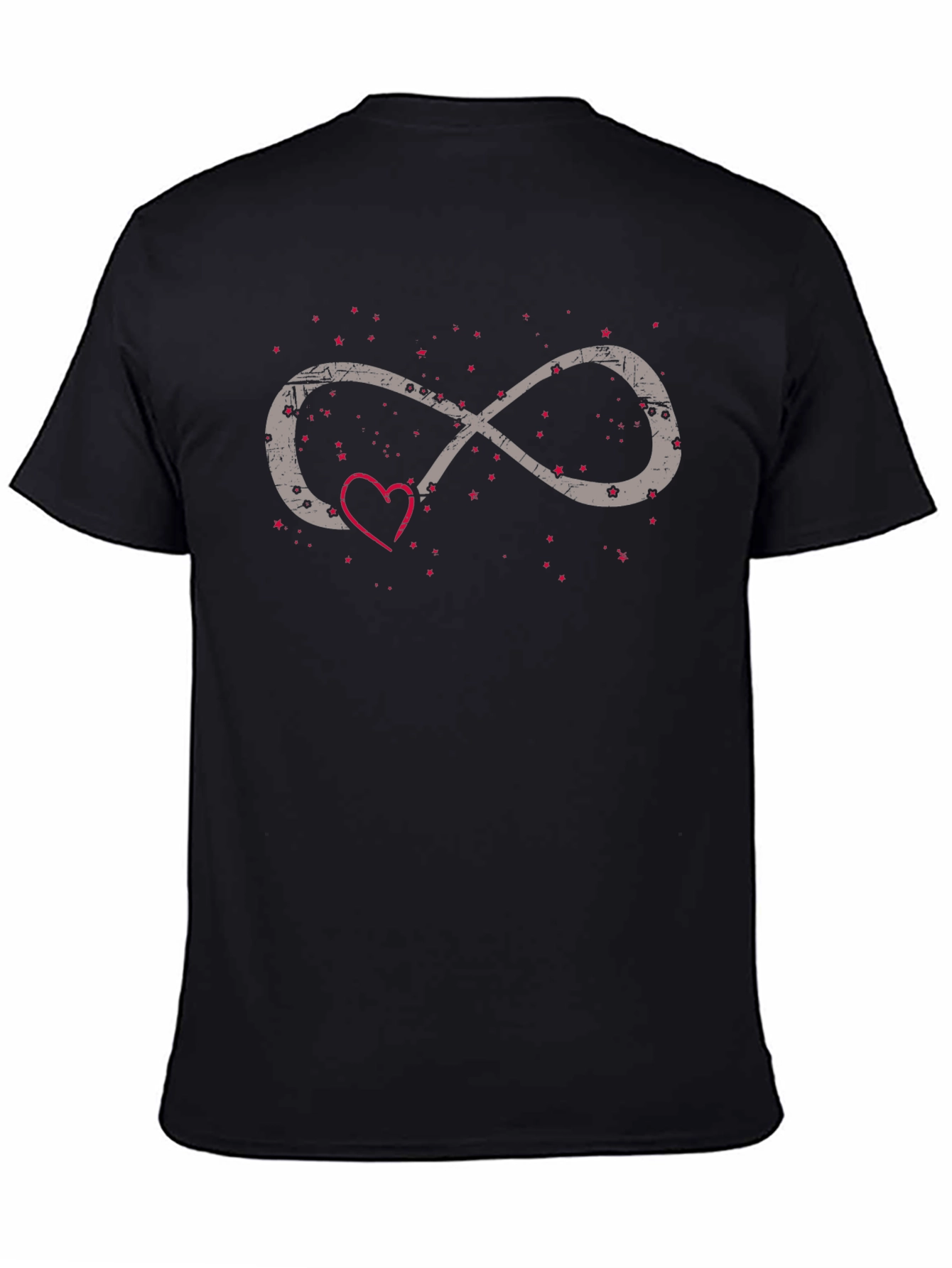 Infinity Love Heart Graphic Tee - Black Casual Shirt