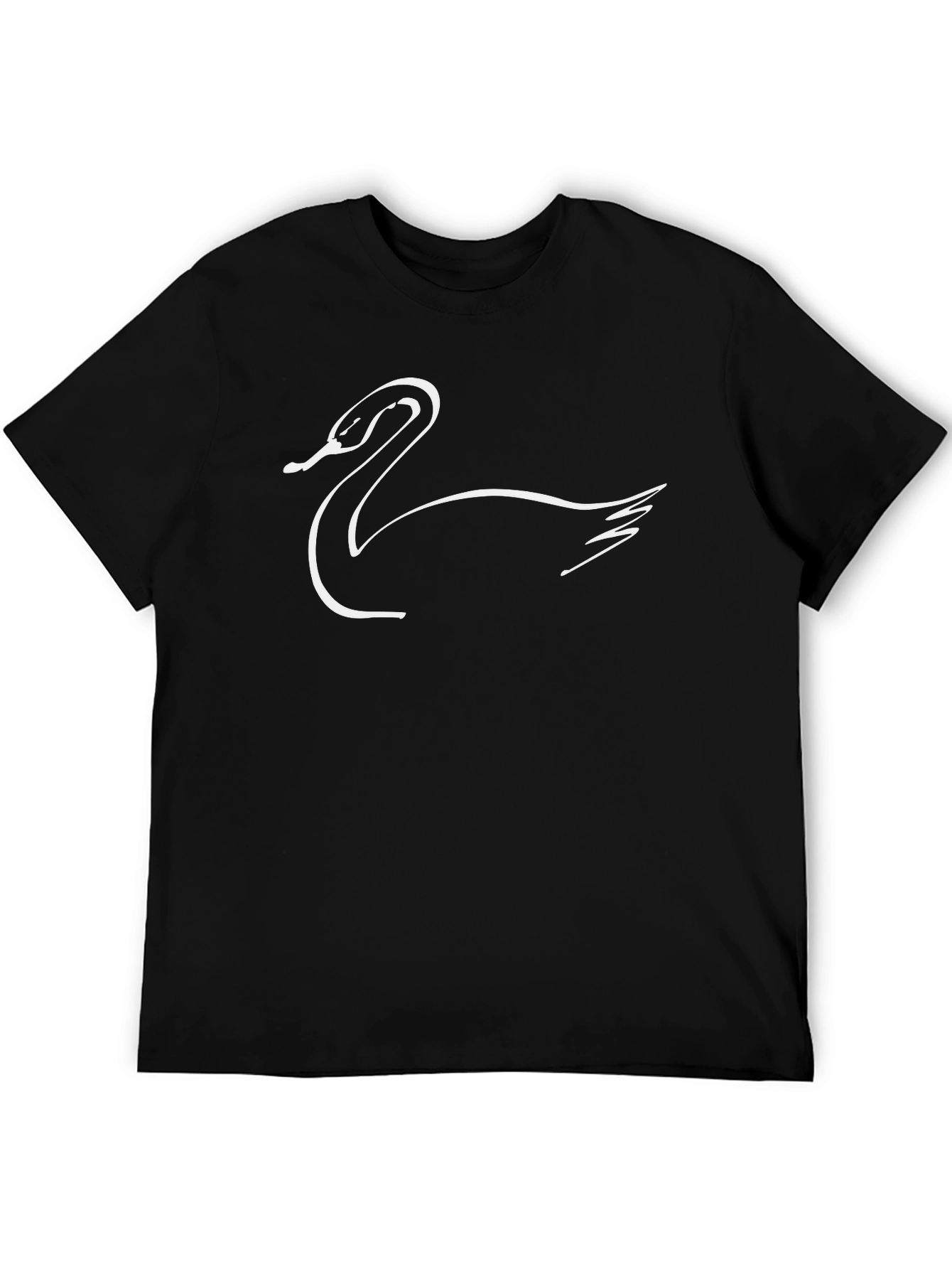 Elegant Swan Graphic Tee - Stylish Black T-Shirt