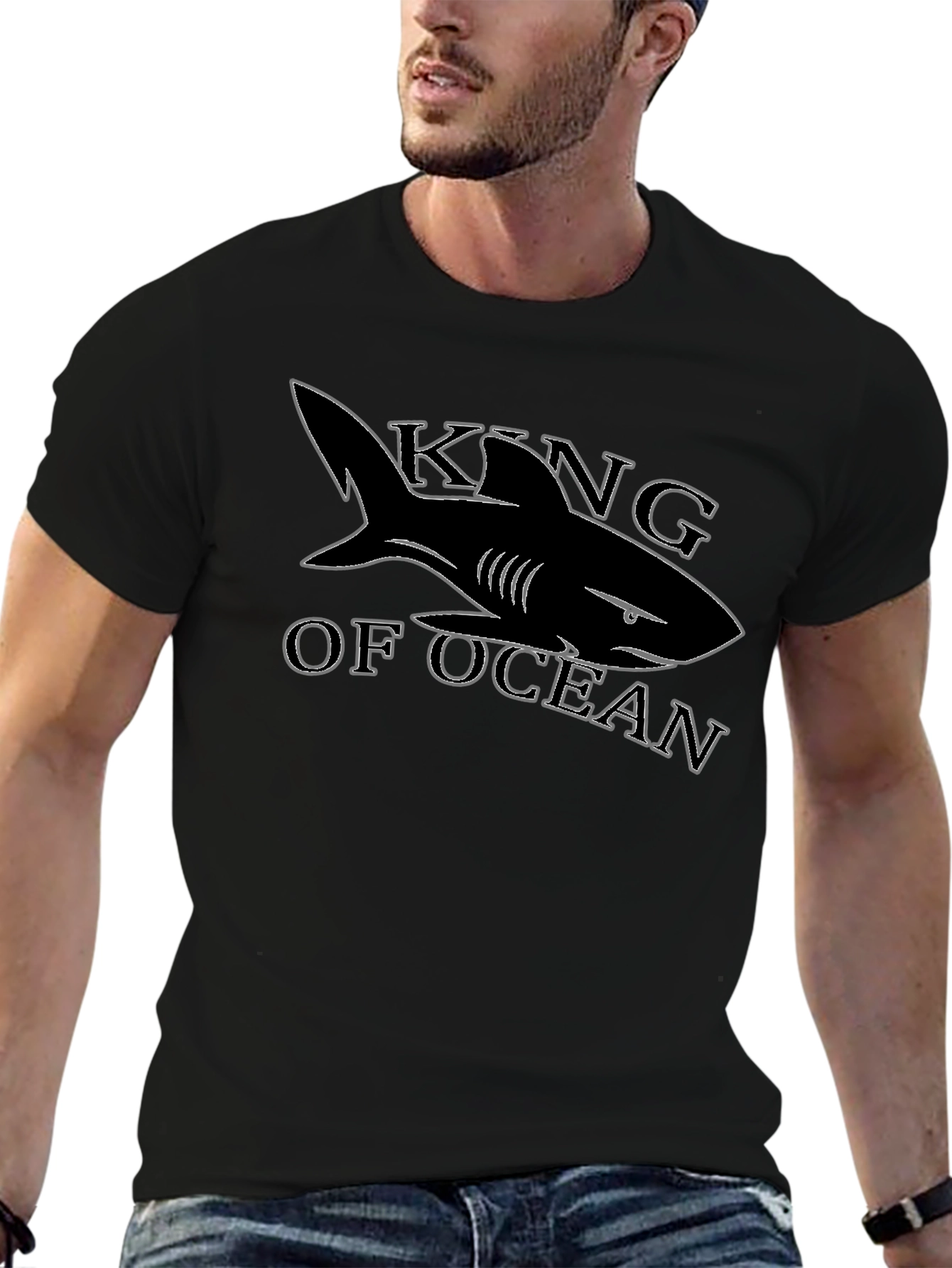 King of Ocean Shark T-Shirt - Black