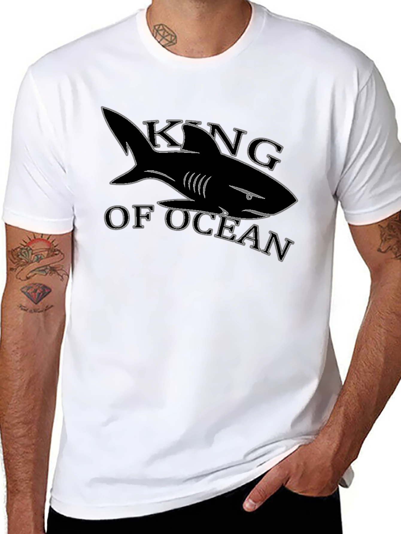 King of Ocean Shark T-Shirt - Black