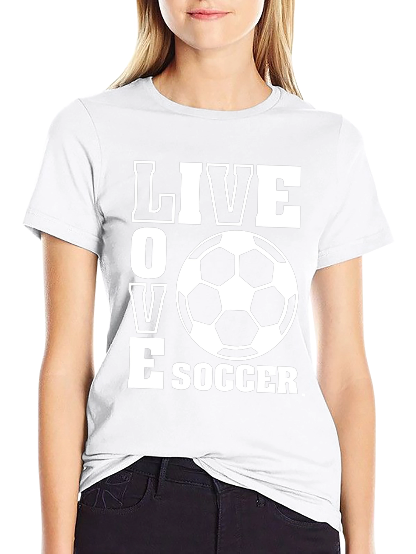 Live Love Soccer T-Shirt - Black Graphic Tee