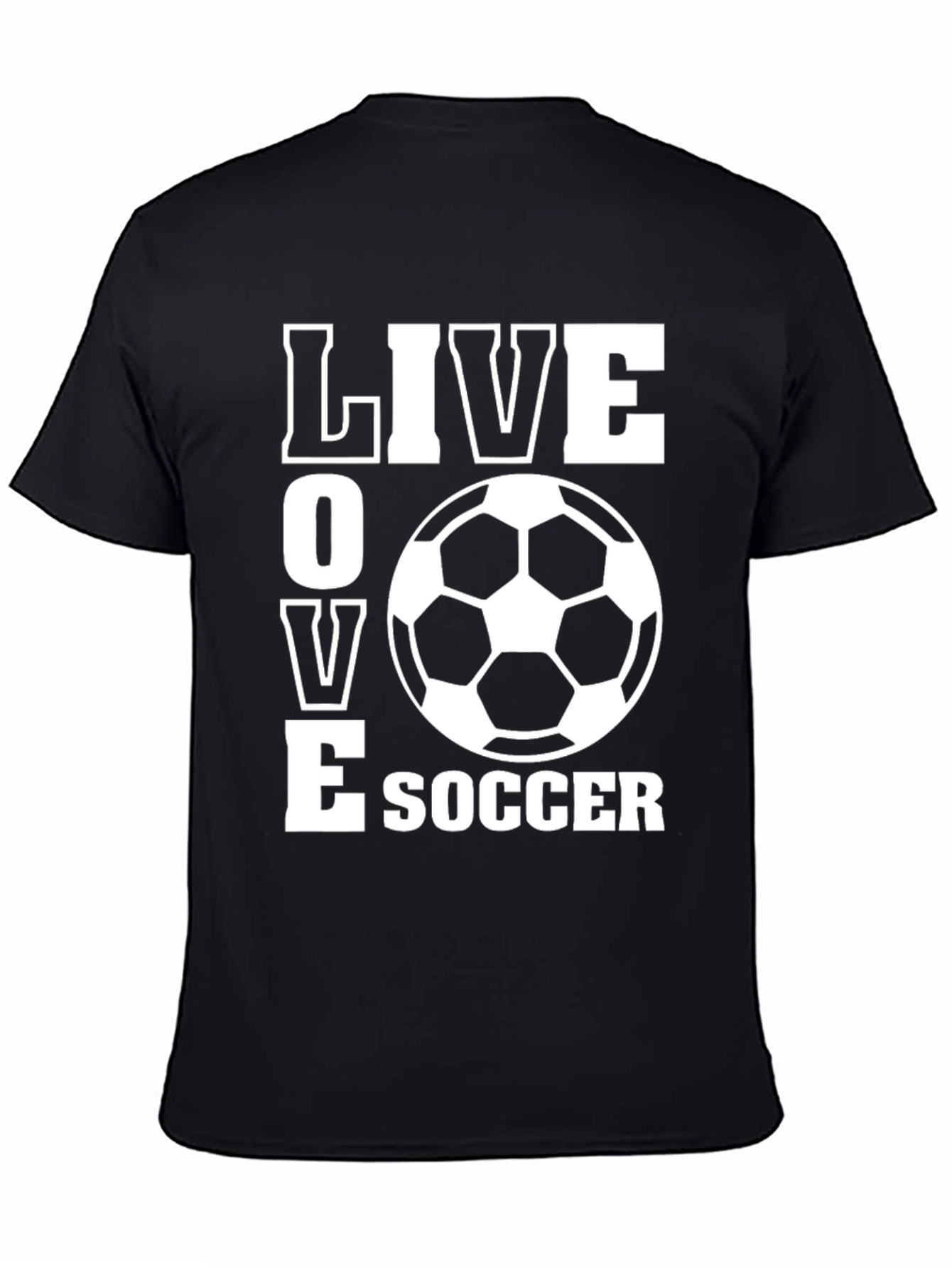 Live Love Soccer T-Shirt - Black Graphic Tee