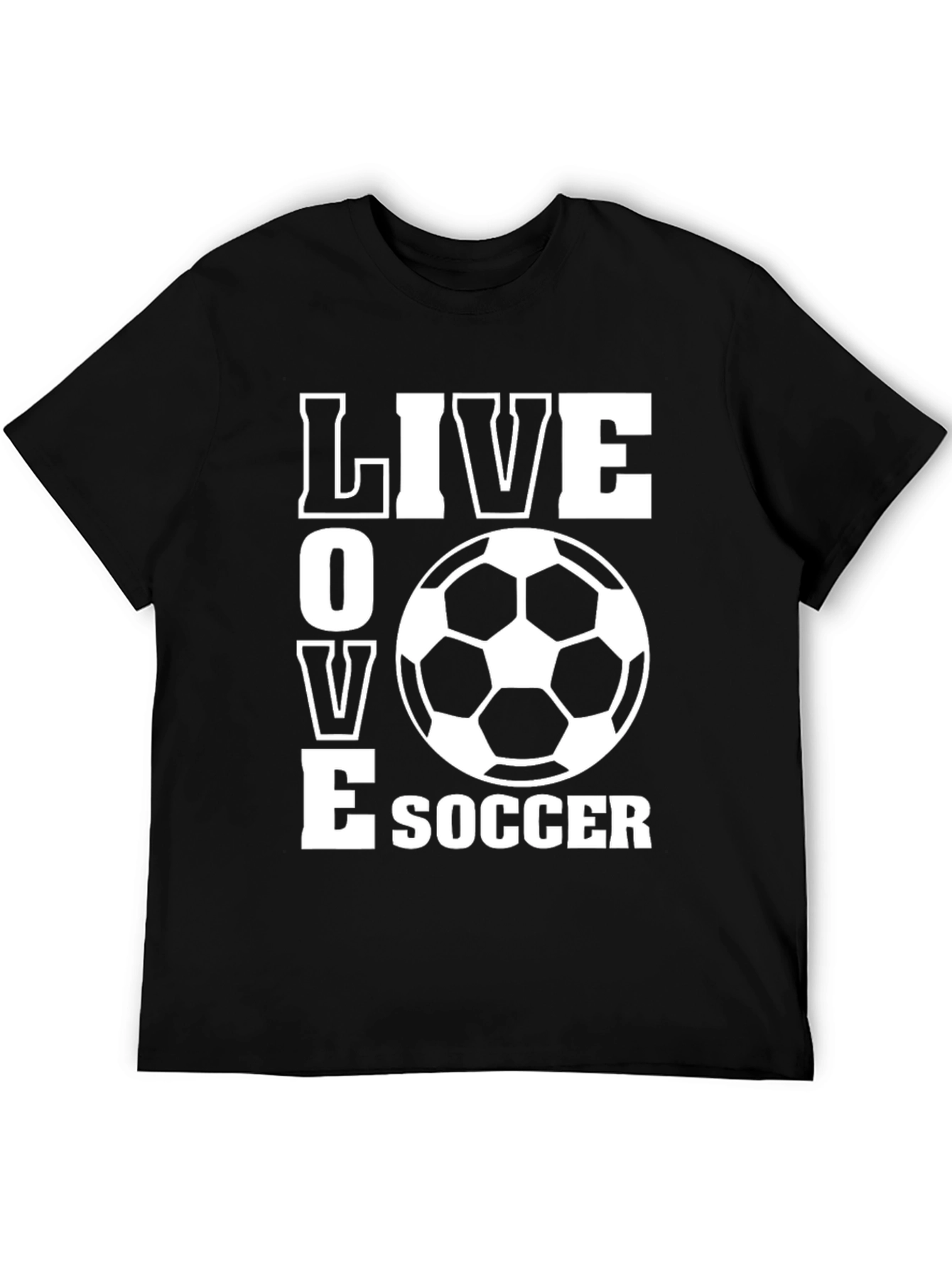 Live Love Soccer T-Shirt - Black Graphic Tee