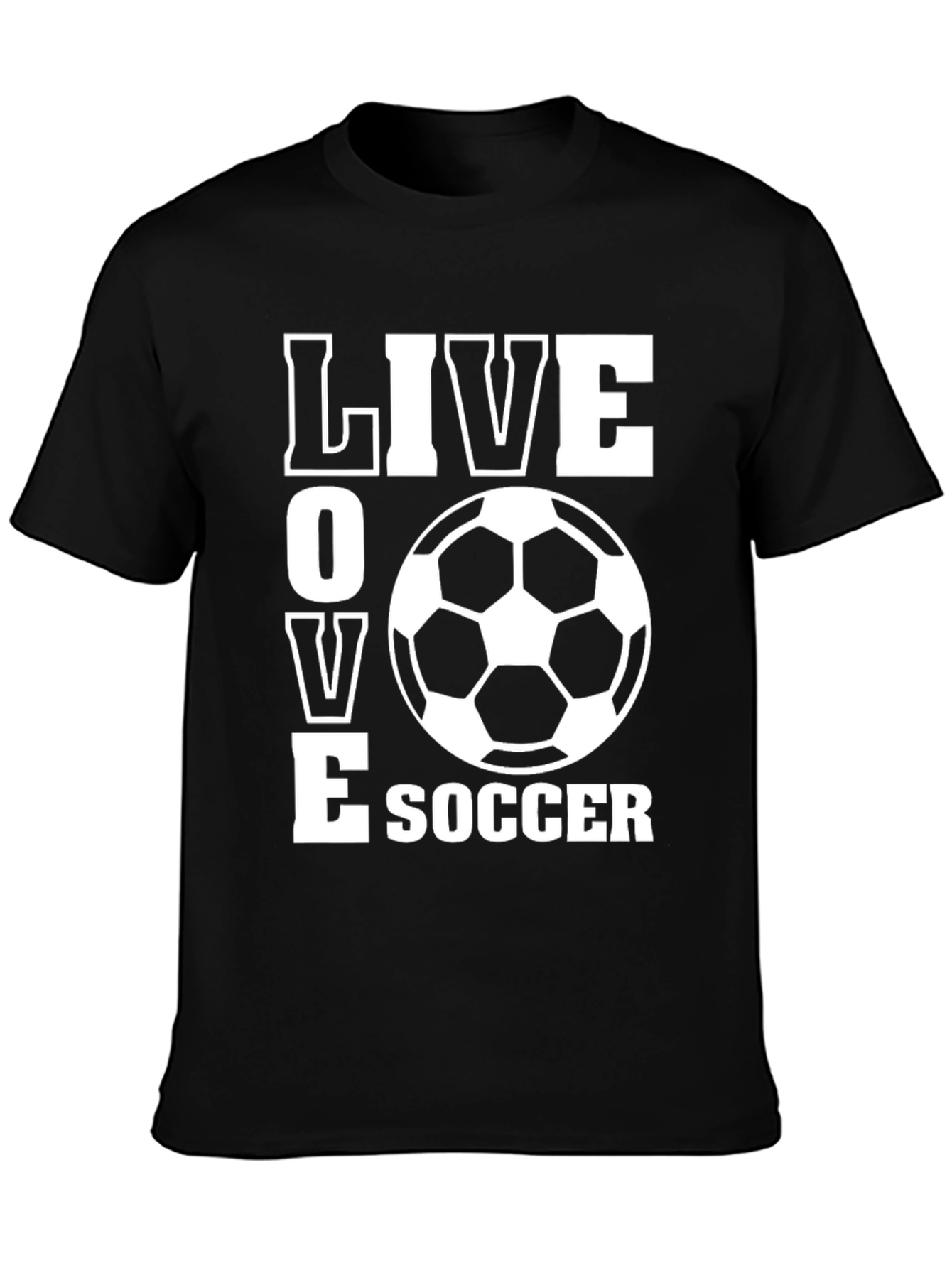 Live Love Soccer T-Shirt - Black Graphic Tee