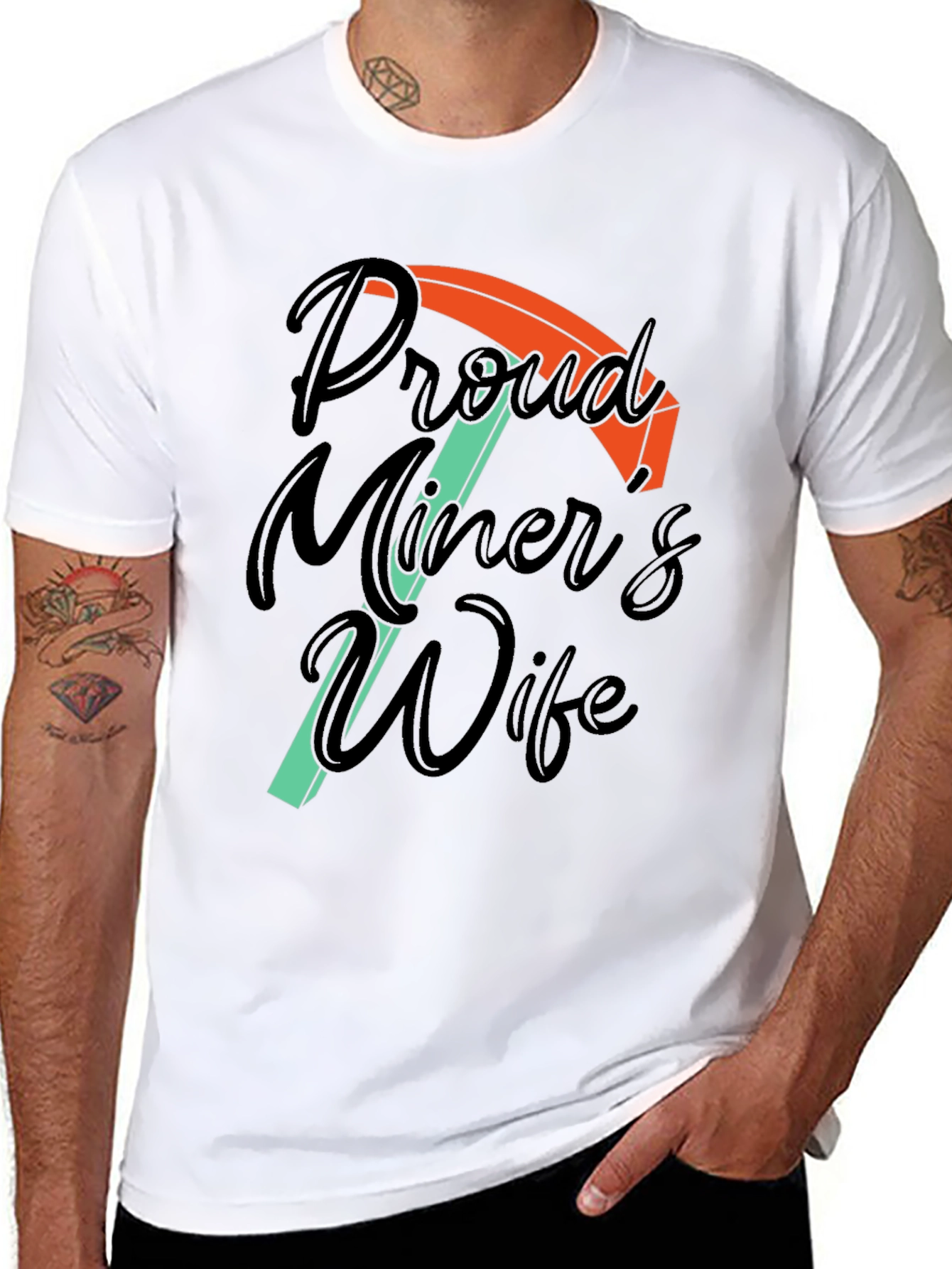 Proud Miners Wife Graphic T-Shirt - Black