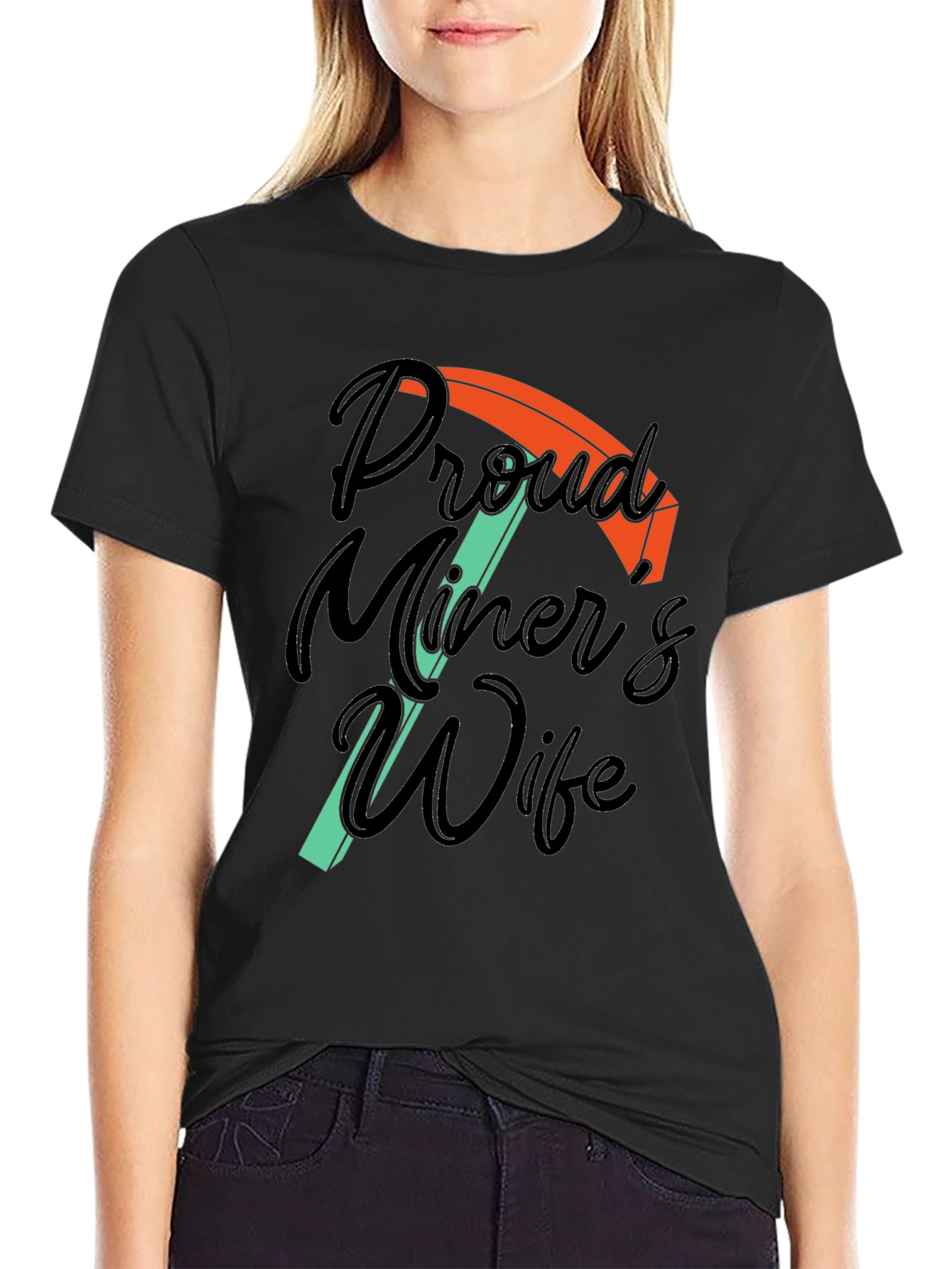Proud Miners Wife Graphic T-Shirt - Black
