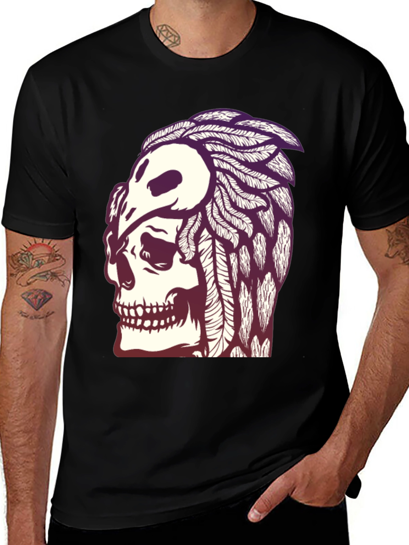 Skull & Crow T-Shirt - Gothic Graphic Tee