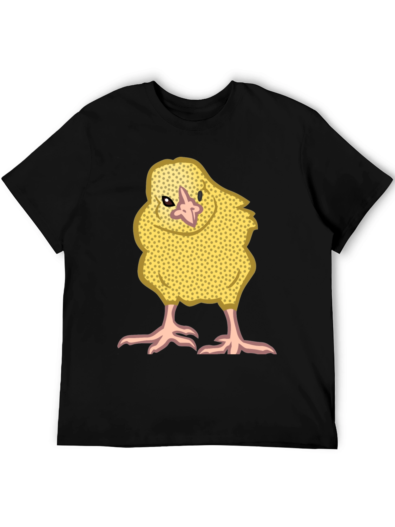 Cute Yellow Chick Graphic Tee - Black