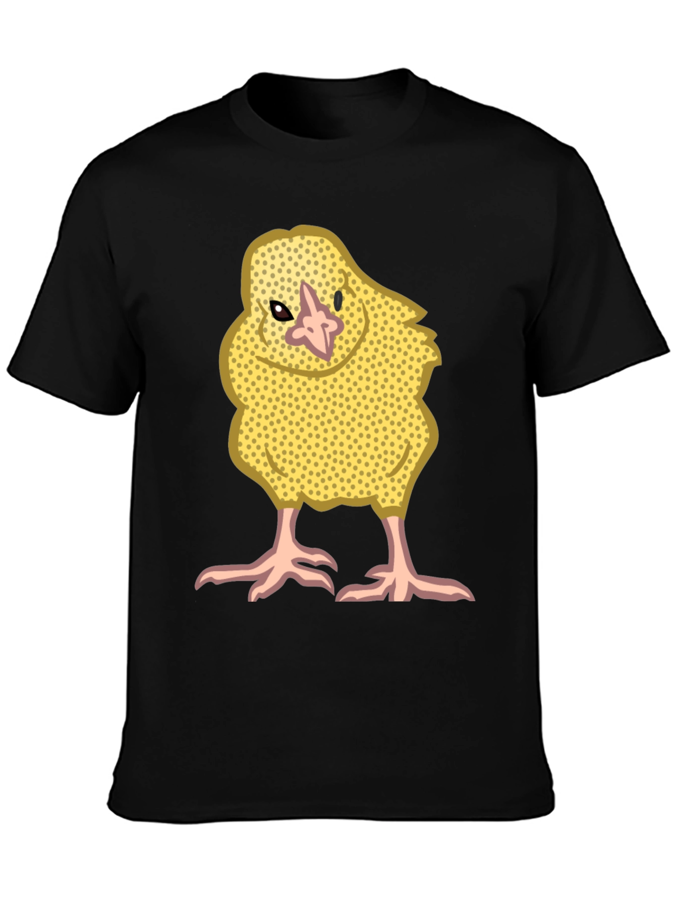 Cute Yellow Chick Graphic Tee - Black