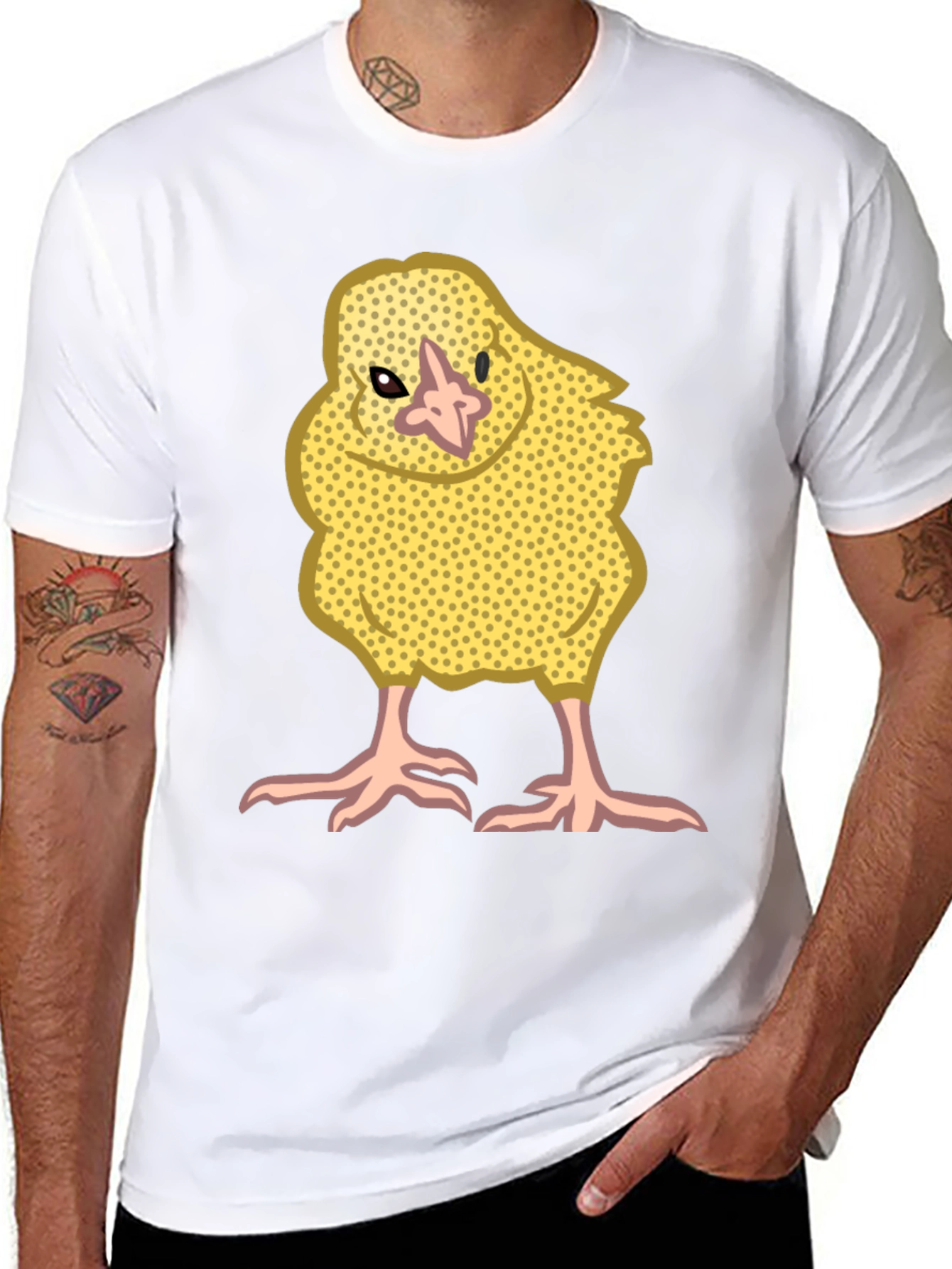Cute Yellow Chick Graphic Tee - Black