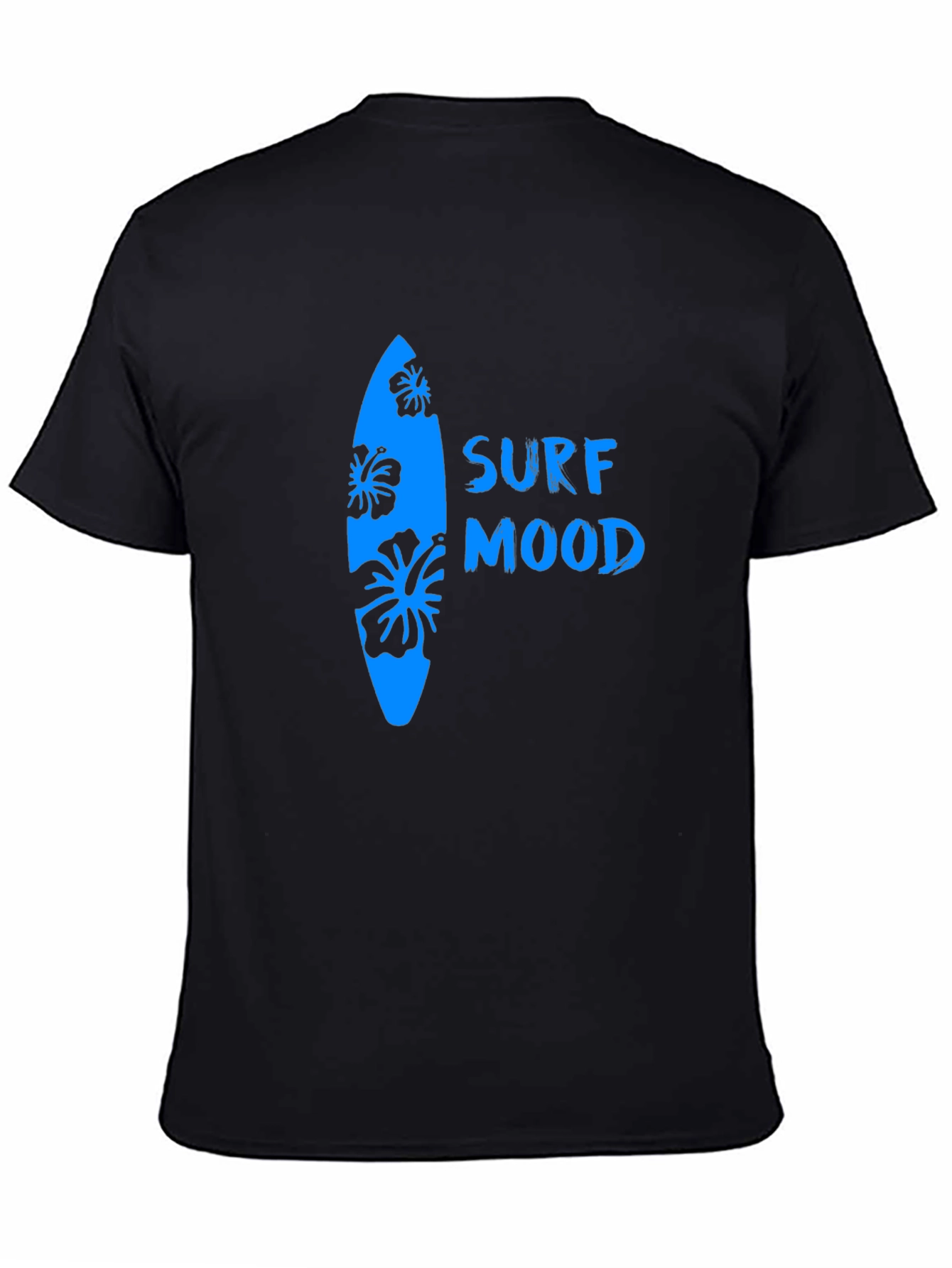 Surf Mood Graphic Tee - Black Cotton T-Shirt