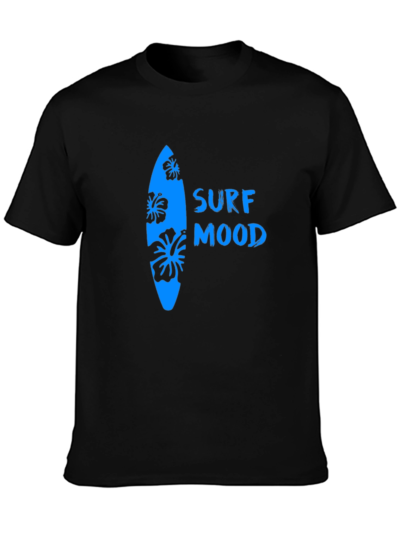 Surf Mood Graphic Tee - Black Cotton T-Shirt