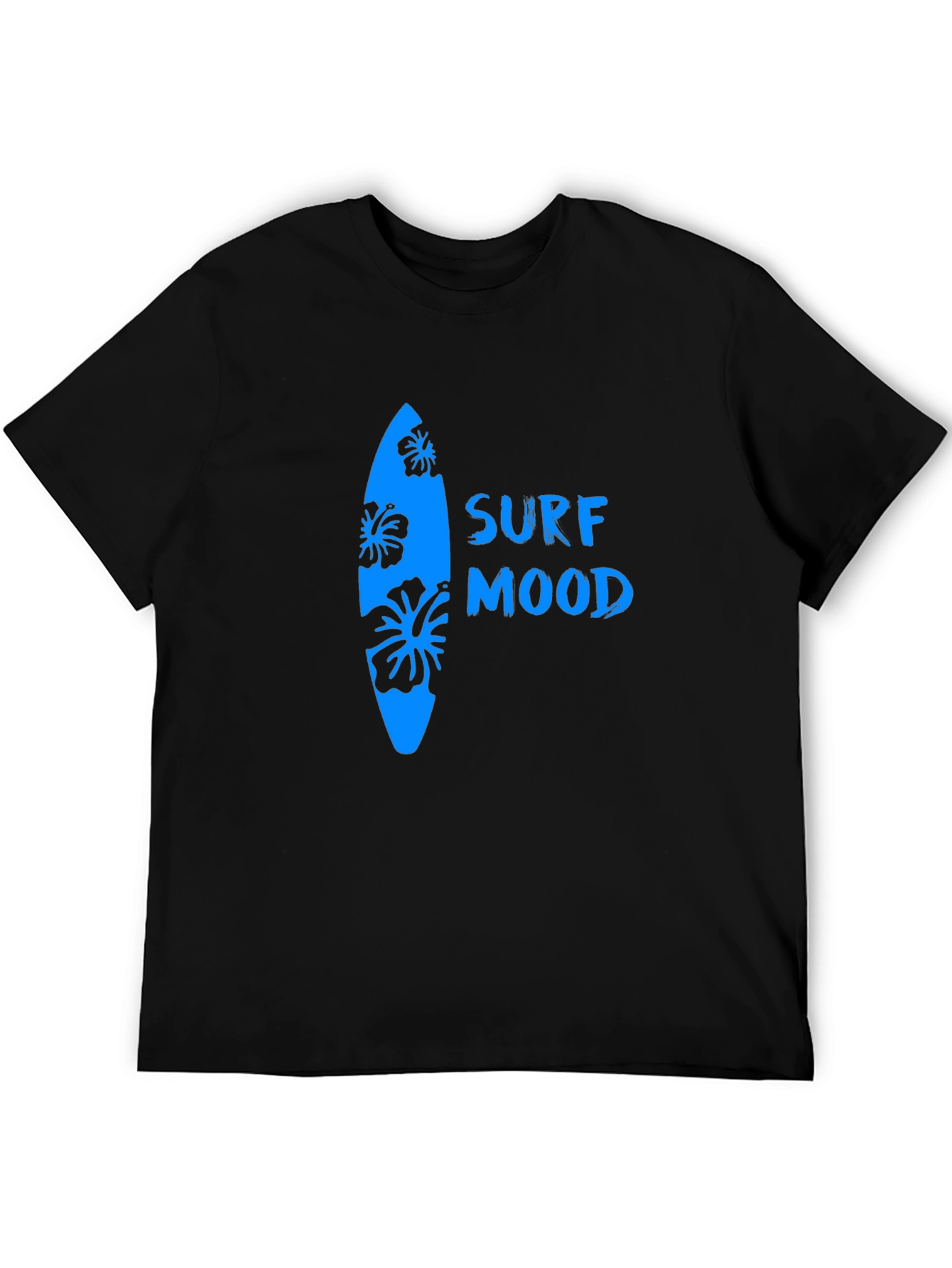 Surf Mood Graphic Tee - Black Cotton T-Shirt
