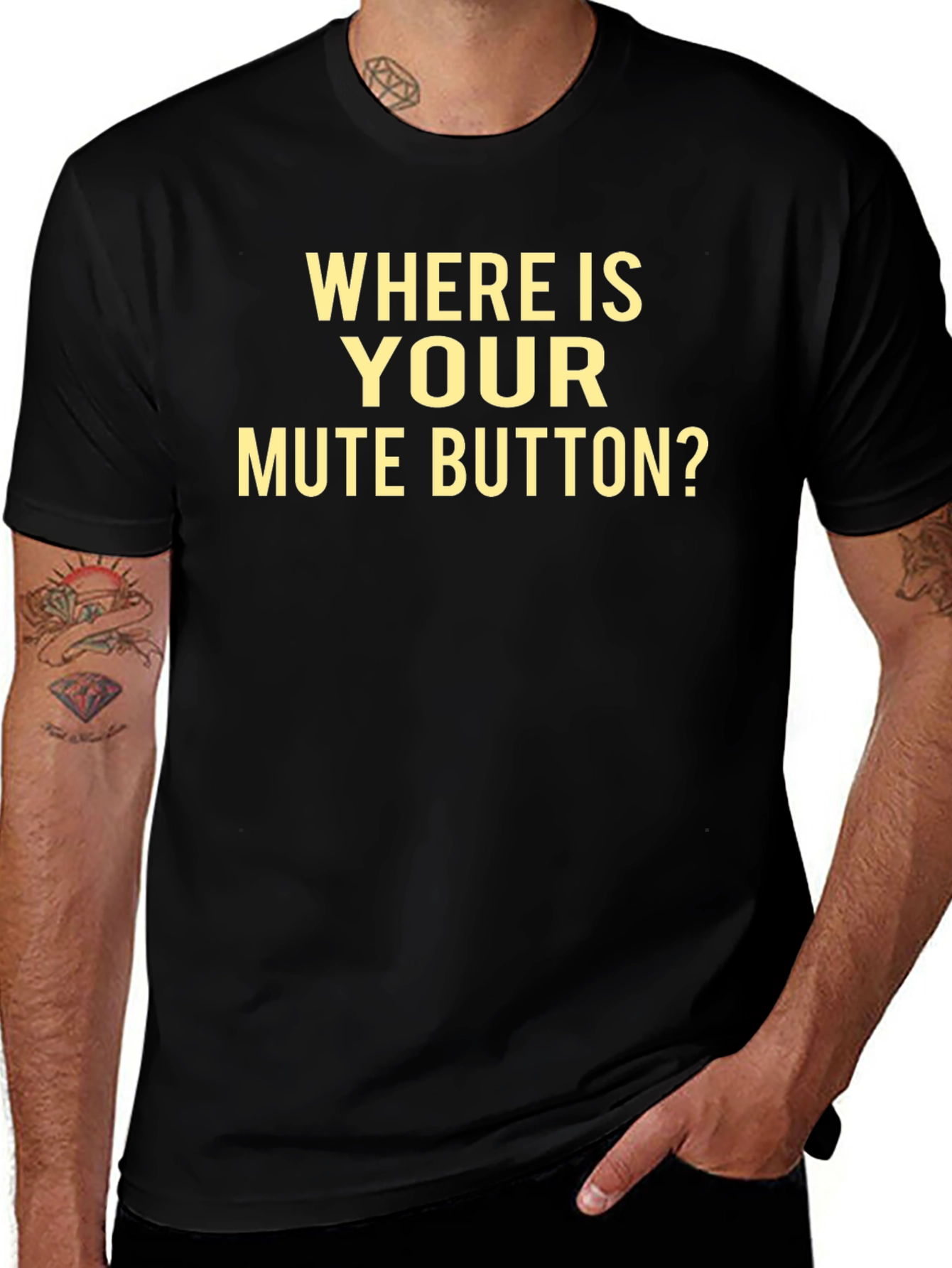 Mute Button T-Shirt - Funny Sarcastic Tee