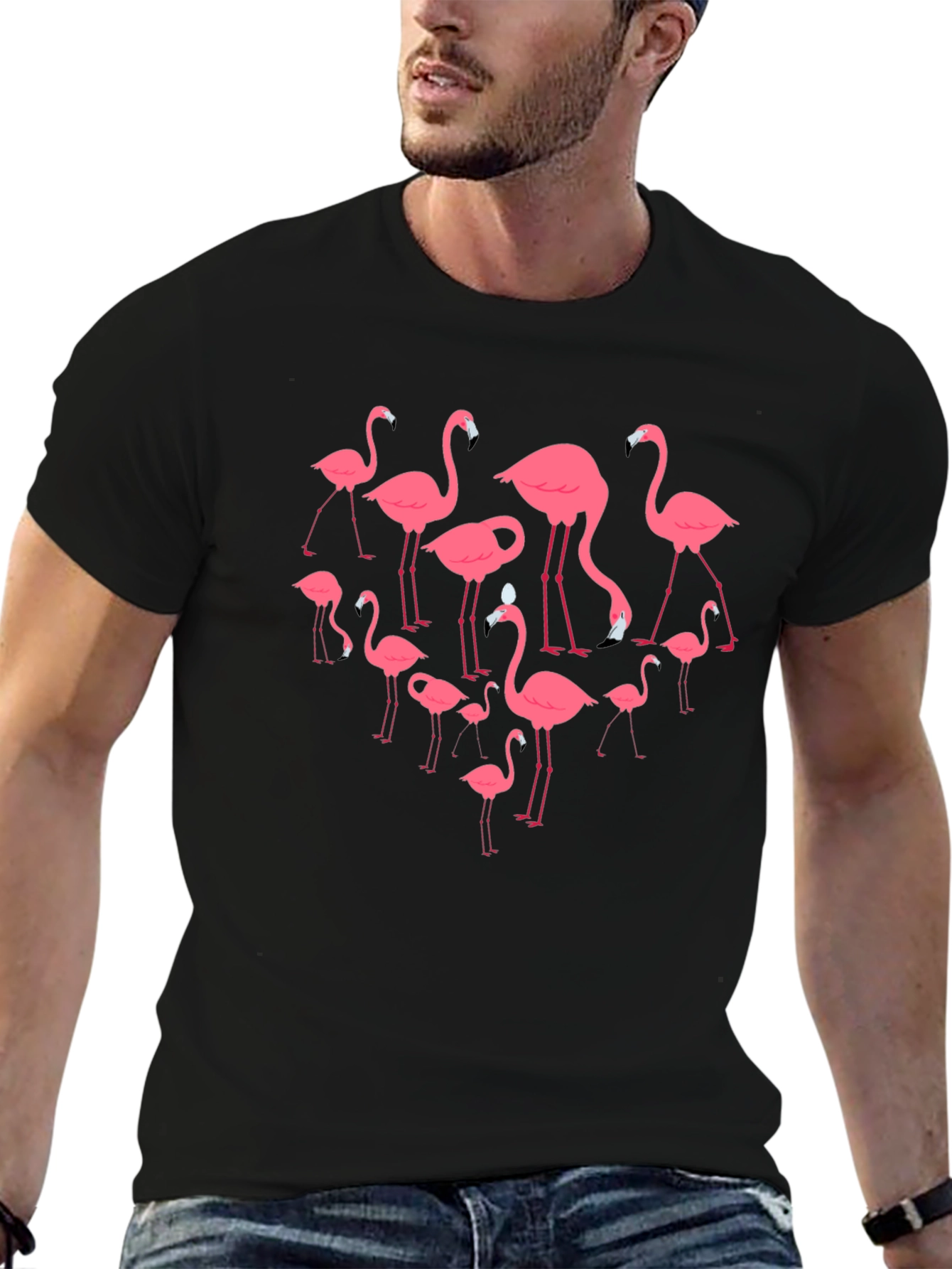 Flamingo Graphic Black T-Shirt