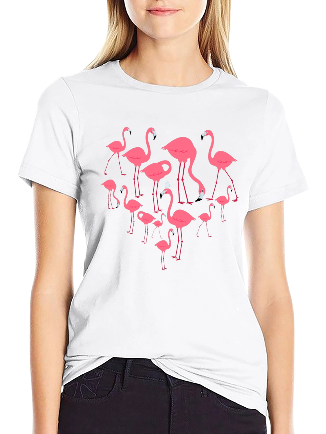 Flamingo Graphic Black T-Shirt