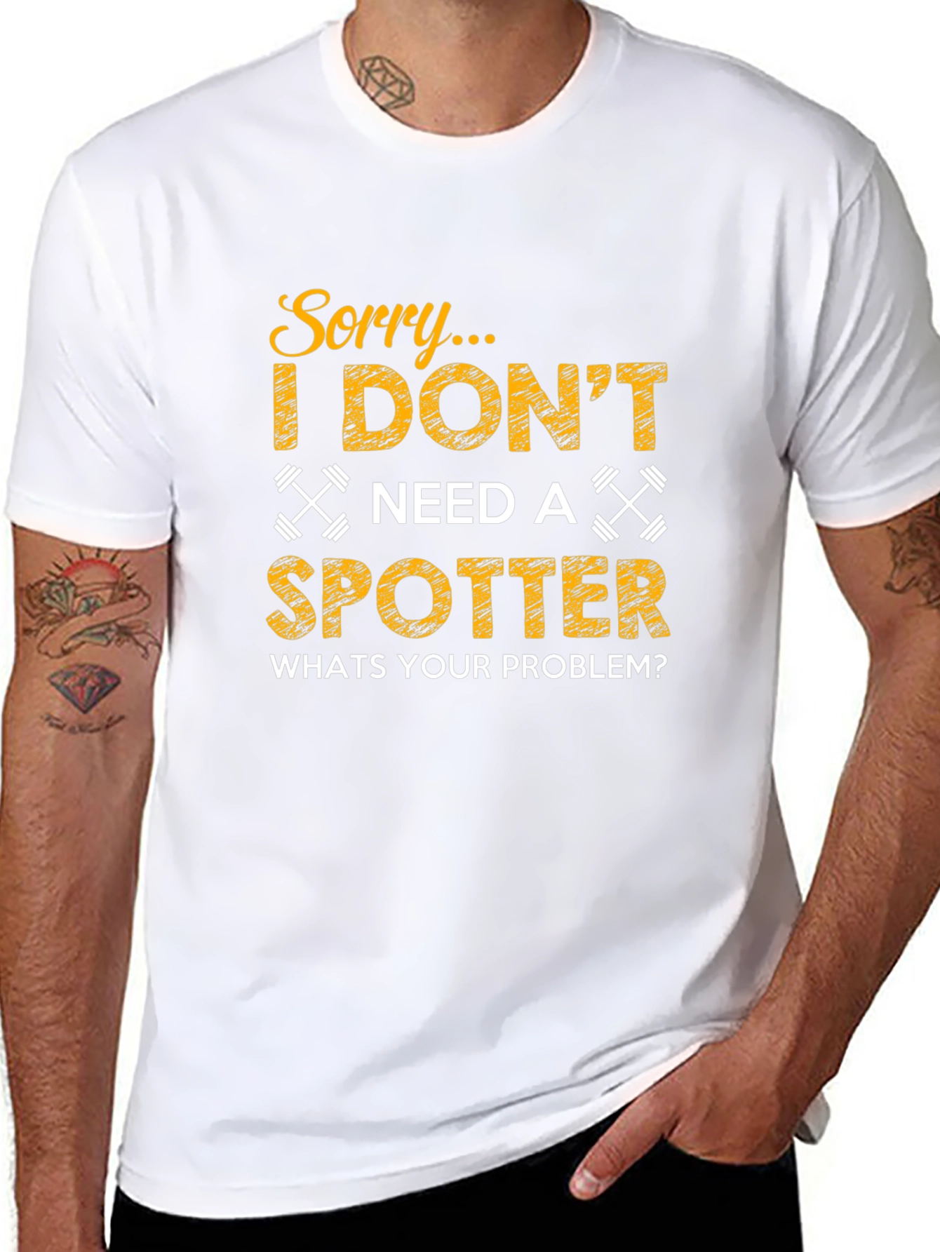 Funny Gym Workout T-Shirt - No Spotter Needed