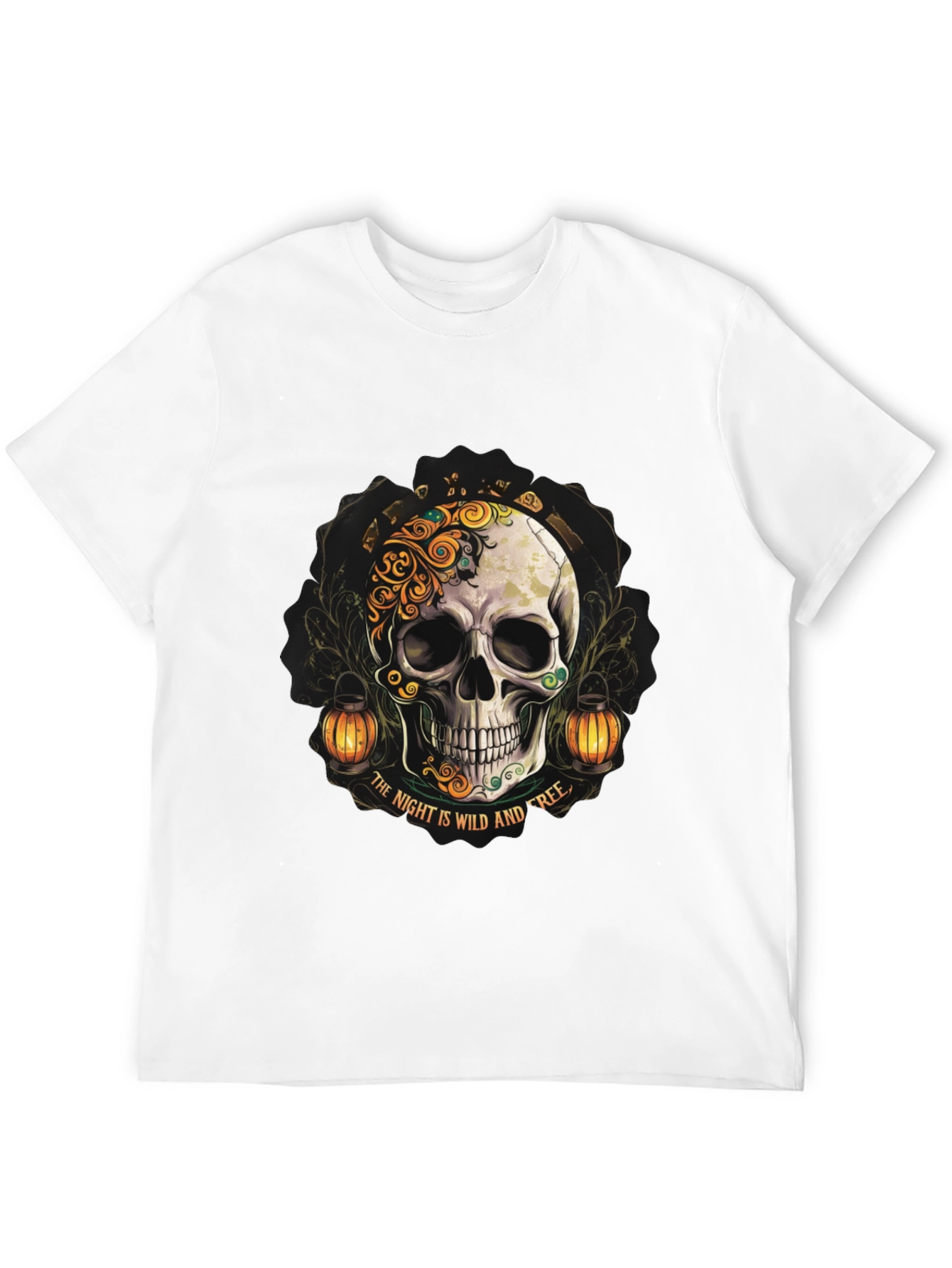 Wild Night Skull Graphic T-Shirt