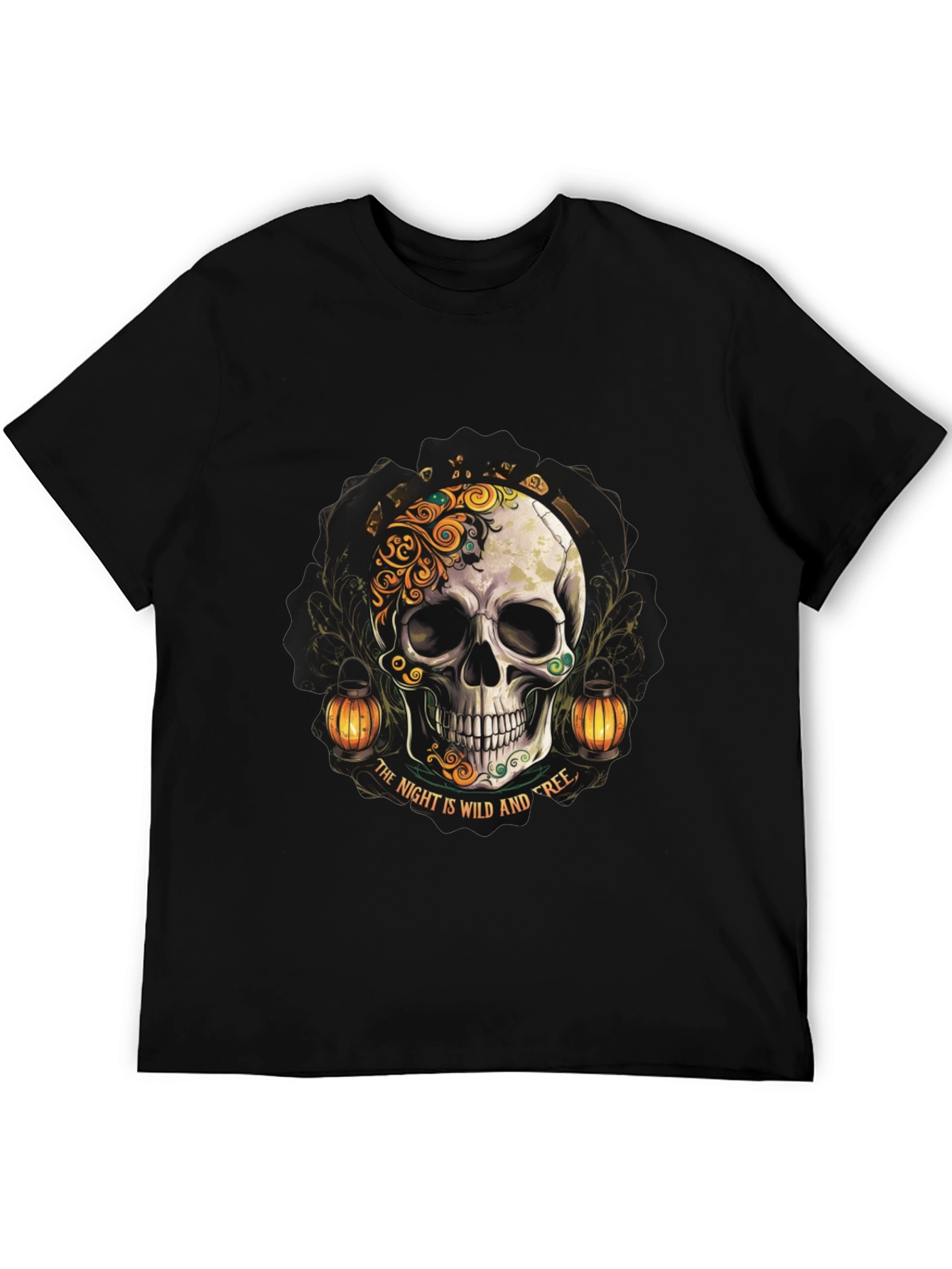 Wild Night Skull Graphic T-Shirt