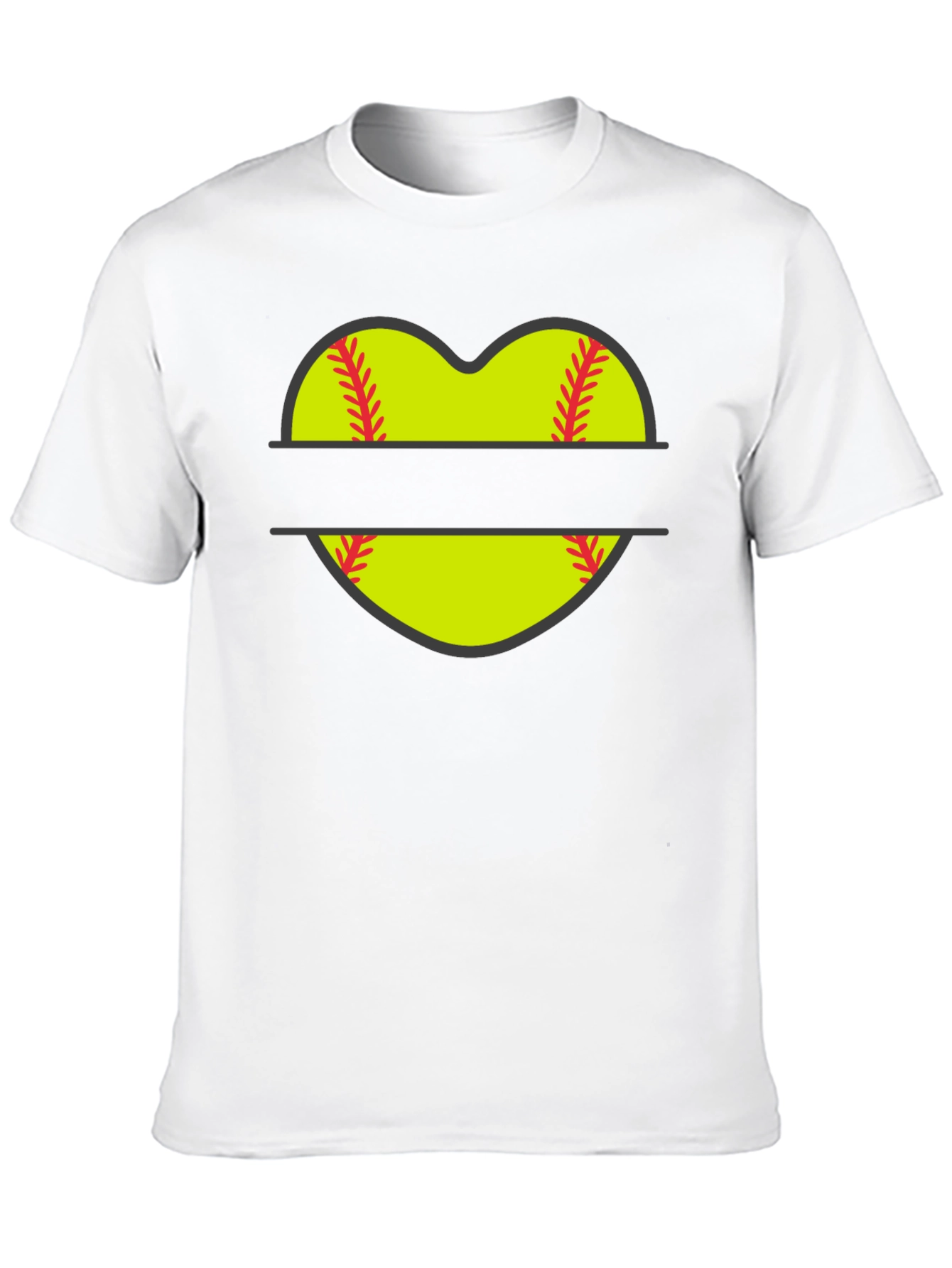 Softball Heart Graphic Tee - Black T-Shirt
